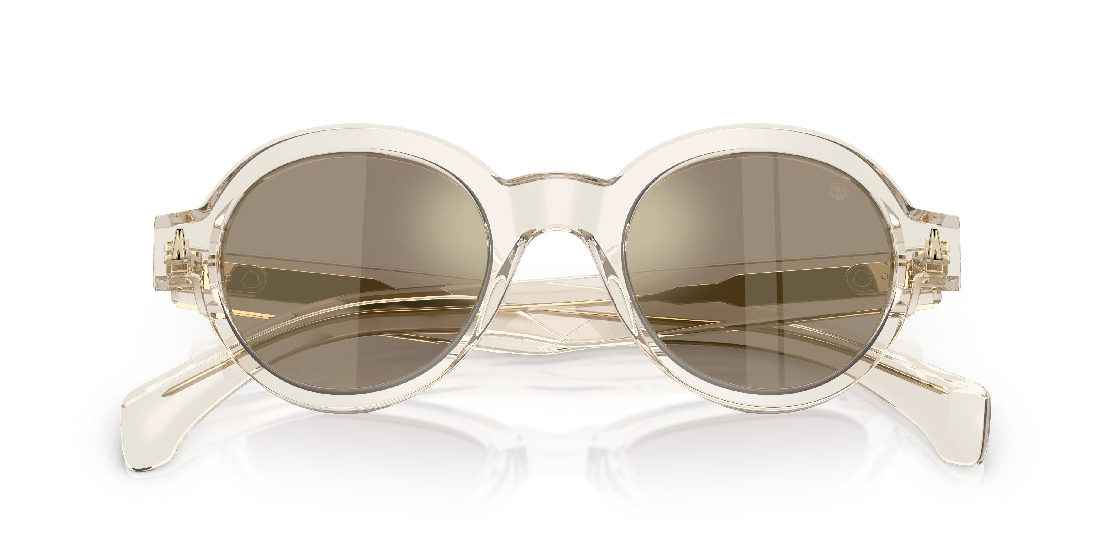 Moncler ME6003 RONDOSA 30035A Occhiali da sole Acetato Bianco Marrone Rotonda Specchiate - immagine 2