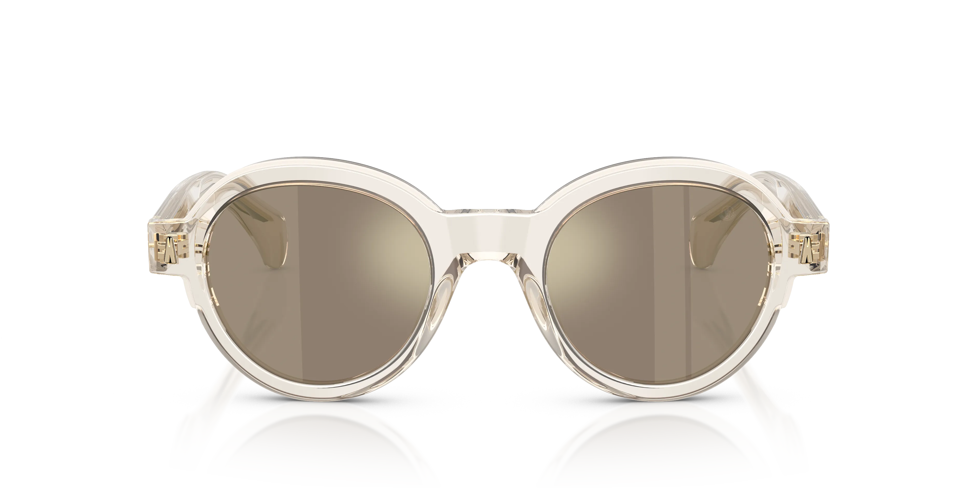 Moncler ME6003 RONDOSA 30035A Occhiali da sole Acetato Bianco Marrone Rotonda Specchiate - immagine 3