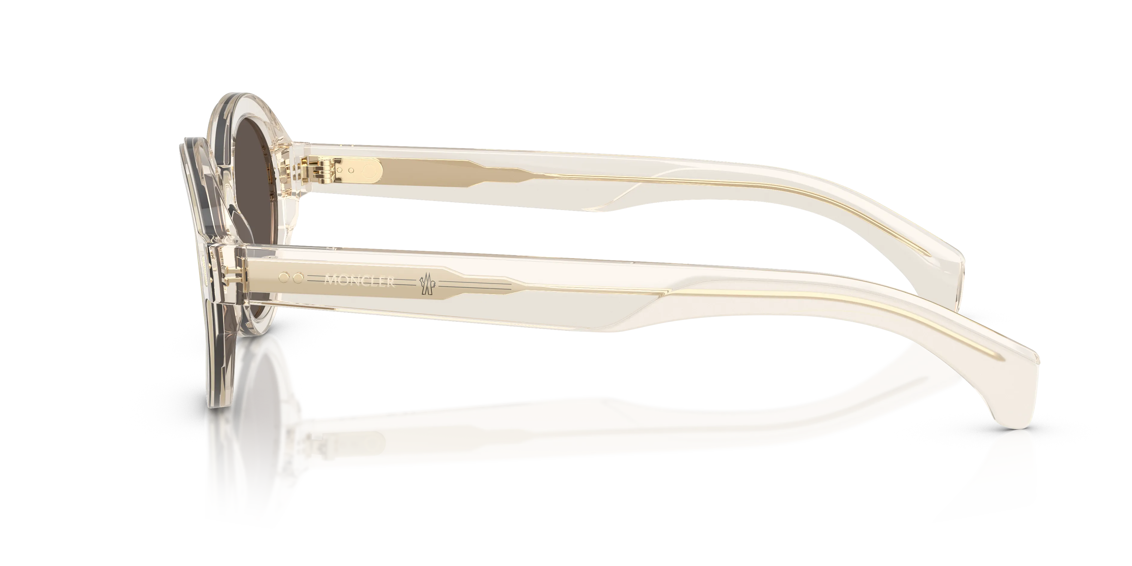 Moncler ME6003 RONDOSA 30035A Occhiali da sole Acetato Bianco Marrone Rotonda Specchiate - immagine 4