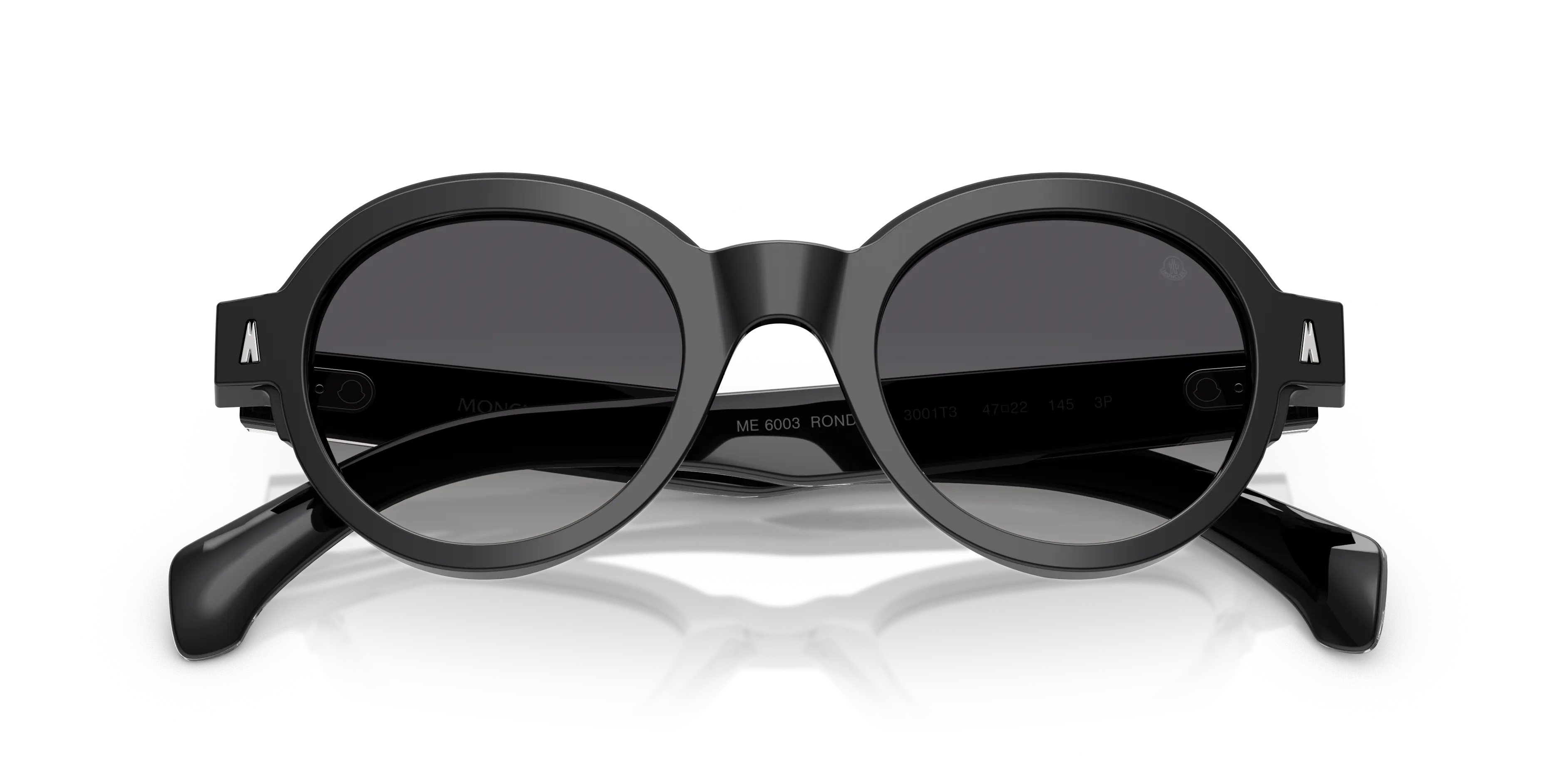 Moncler ME6003 RONDOSA 3001T3 Occhiali da sole Acetato Nero Grigio Rotonda Polarizzata - immagine 2
