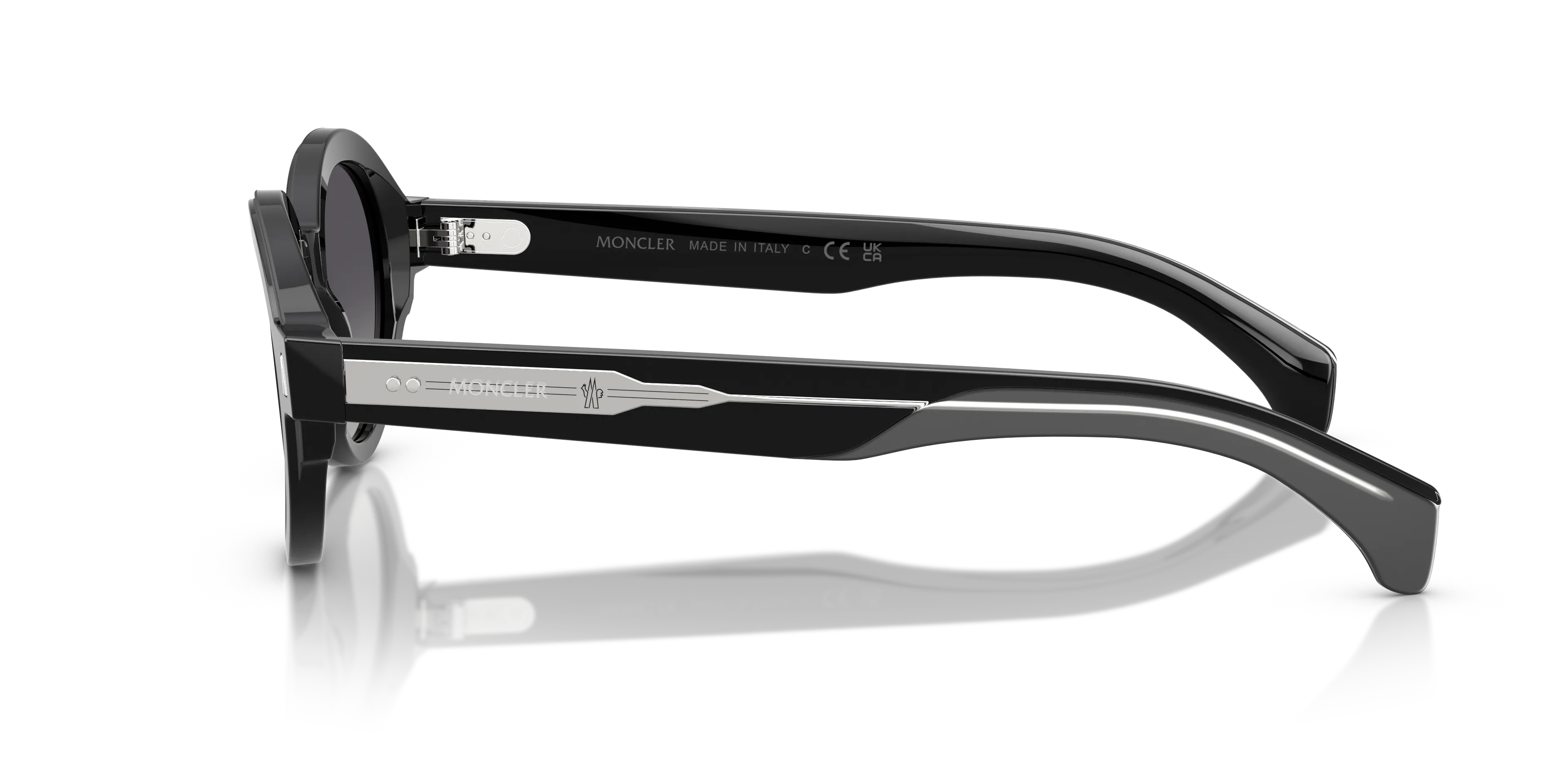 Moncler ME6003 RONDOSA 3001T3 Occhiali da sole Acetato Nero Grigio Rotonda Polarizzata - immagine 4