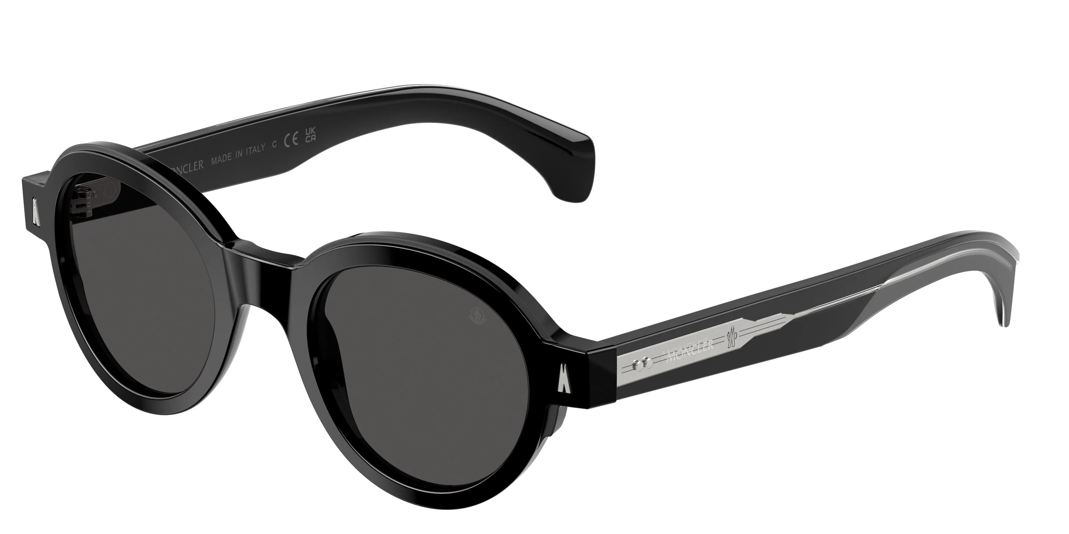 Moncler ME6003 RONDOSA 300187 Occhiali da sole Acetato Nero Grigio Rotonda Normale - immagine 1