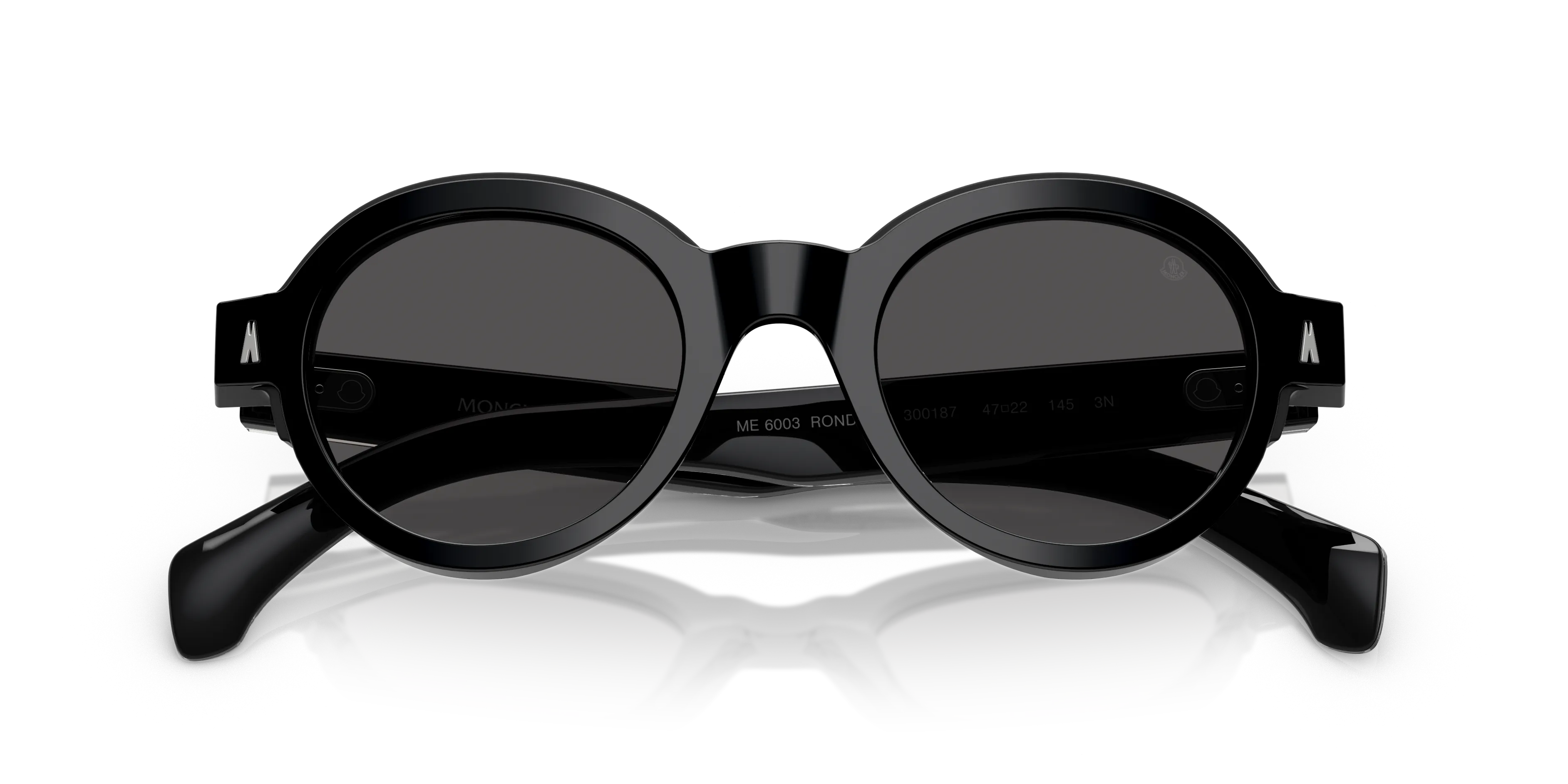 Moncler ME6003 RONDOSA 300187 Occhiali da sole Acetato Nero Grigio Rotonda Normale - immagine 2