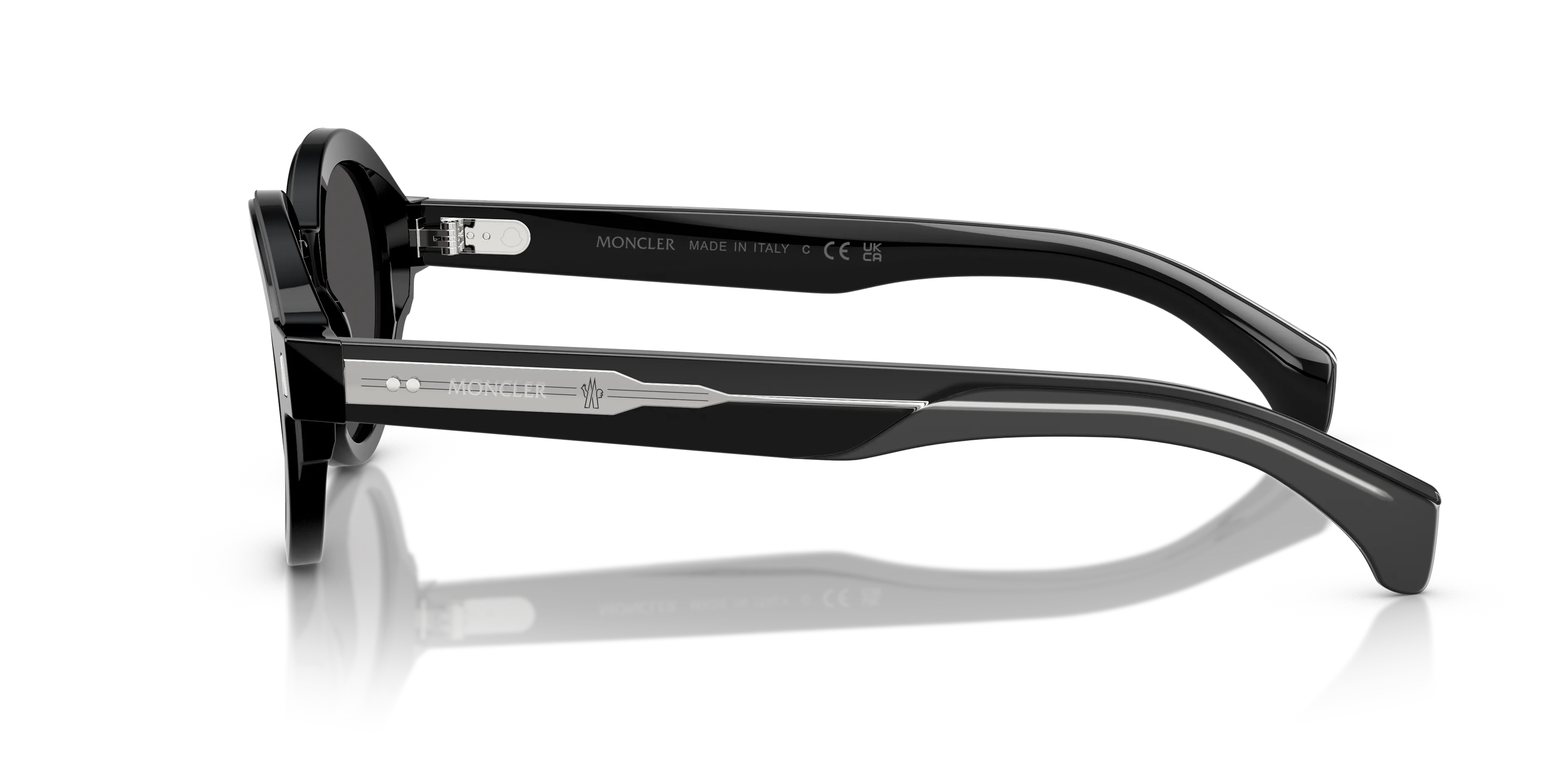 Moncler ME6003 RONDOSA 300187 Occhiali da sole Acetato Nero Grigio Rotonda Normale - immagine 4