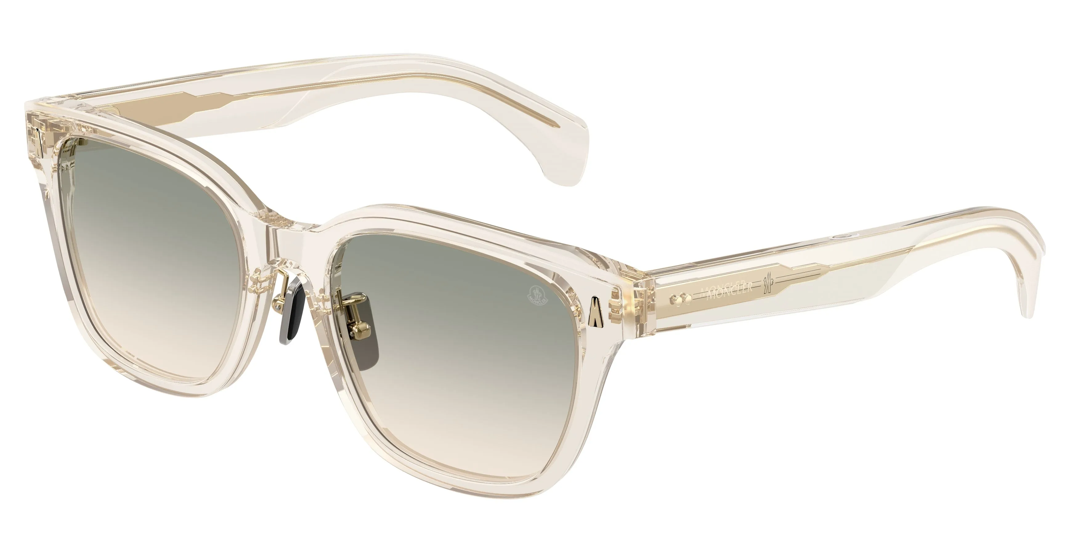 Moncler ME6002D METROPE 30032C Occhiali da sole Acetato Bianco Grigio Squadrata Normale Sfumato - immagine 1