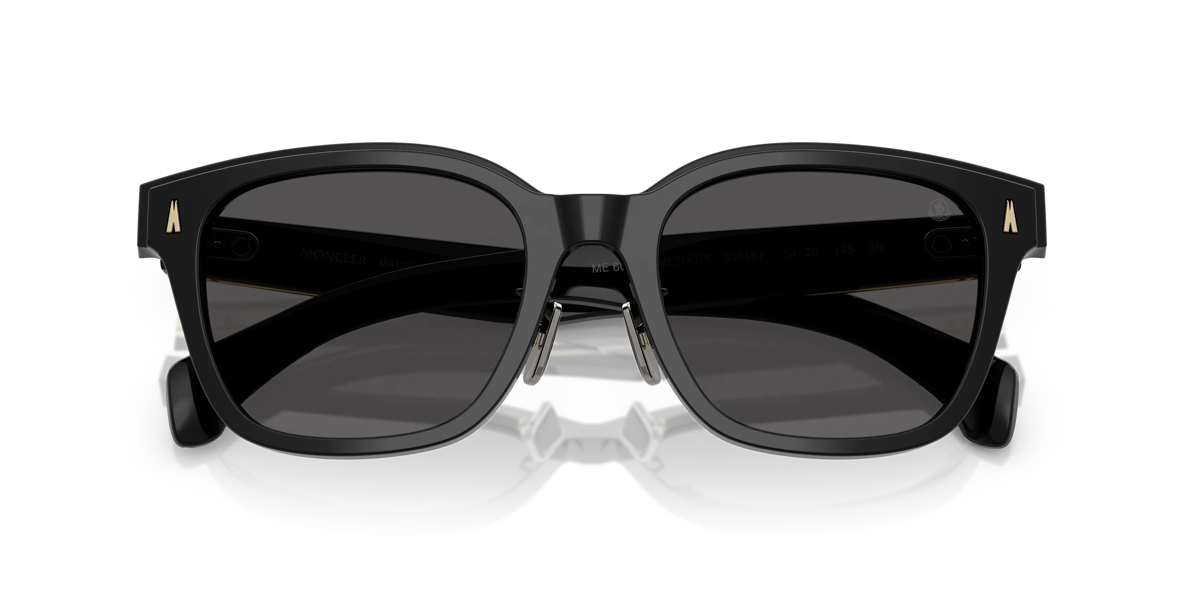 Moncler ME6002D METROPE 300187 Occhiali da sole Acetato Nero Grigio Squadrata Normale - immagine 2