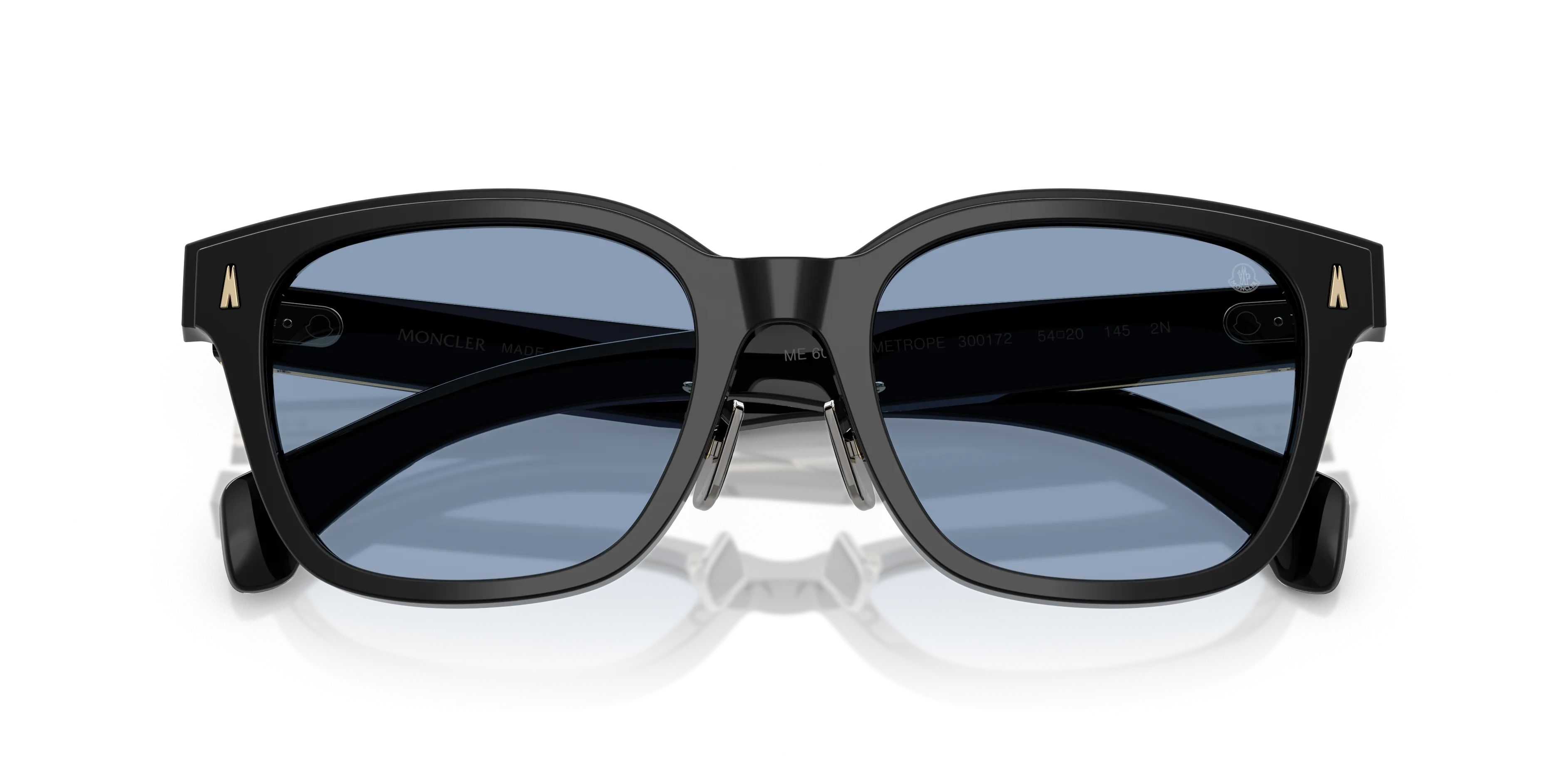 Moncler ME6002D METROPE 300172 Occhiali da sole Acetato Nero Blu Squadrata Normale - immagine 2