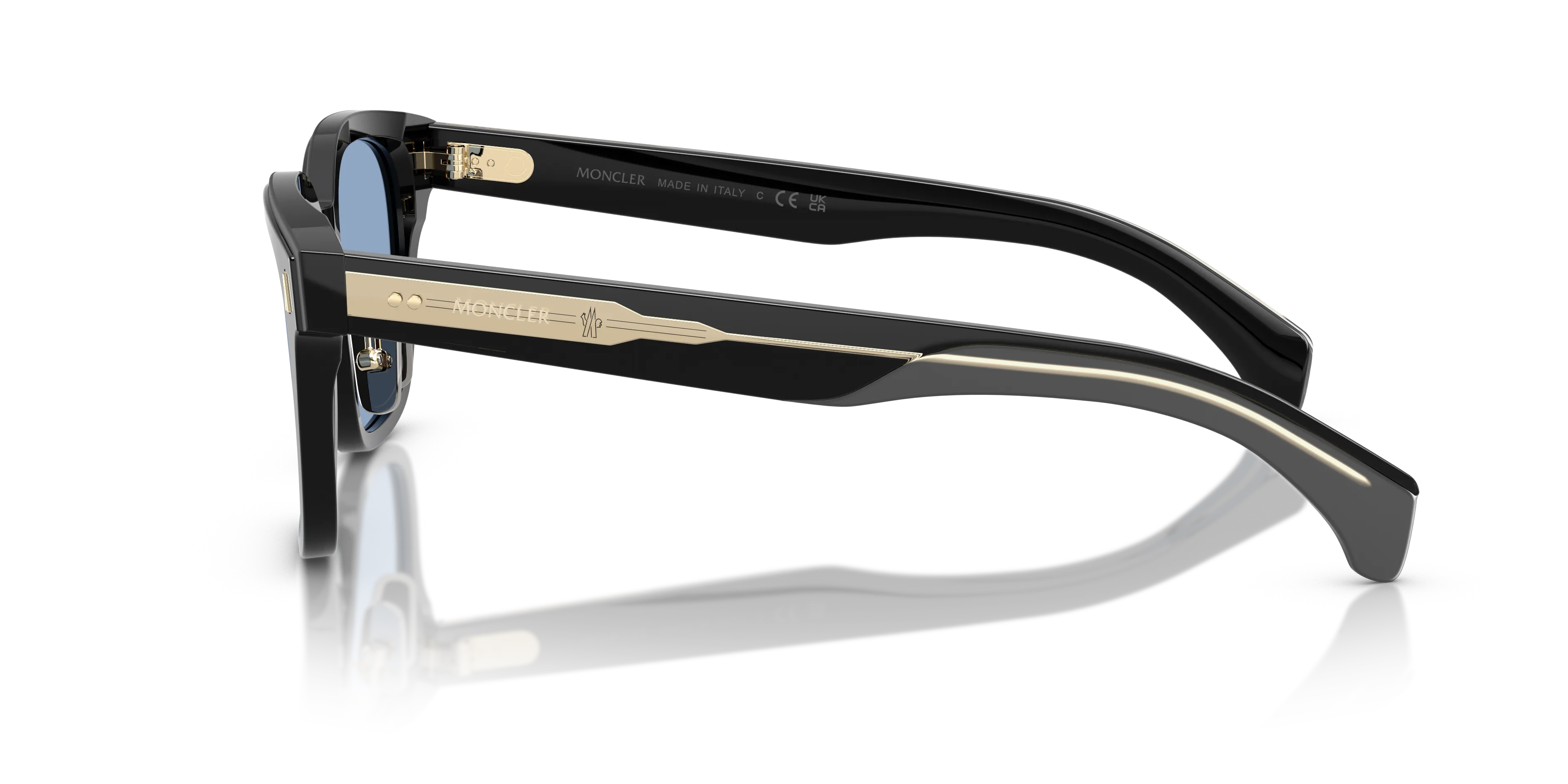 Moncler ME6002D METROPE 300172 Occhiali da sole Acetato Nero Blu Squadrata Normale - immagine 4