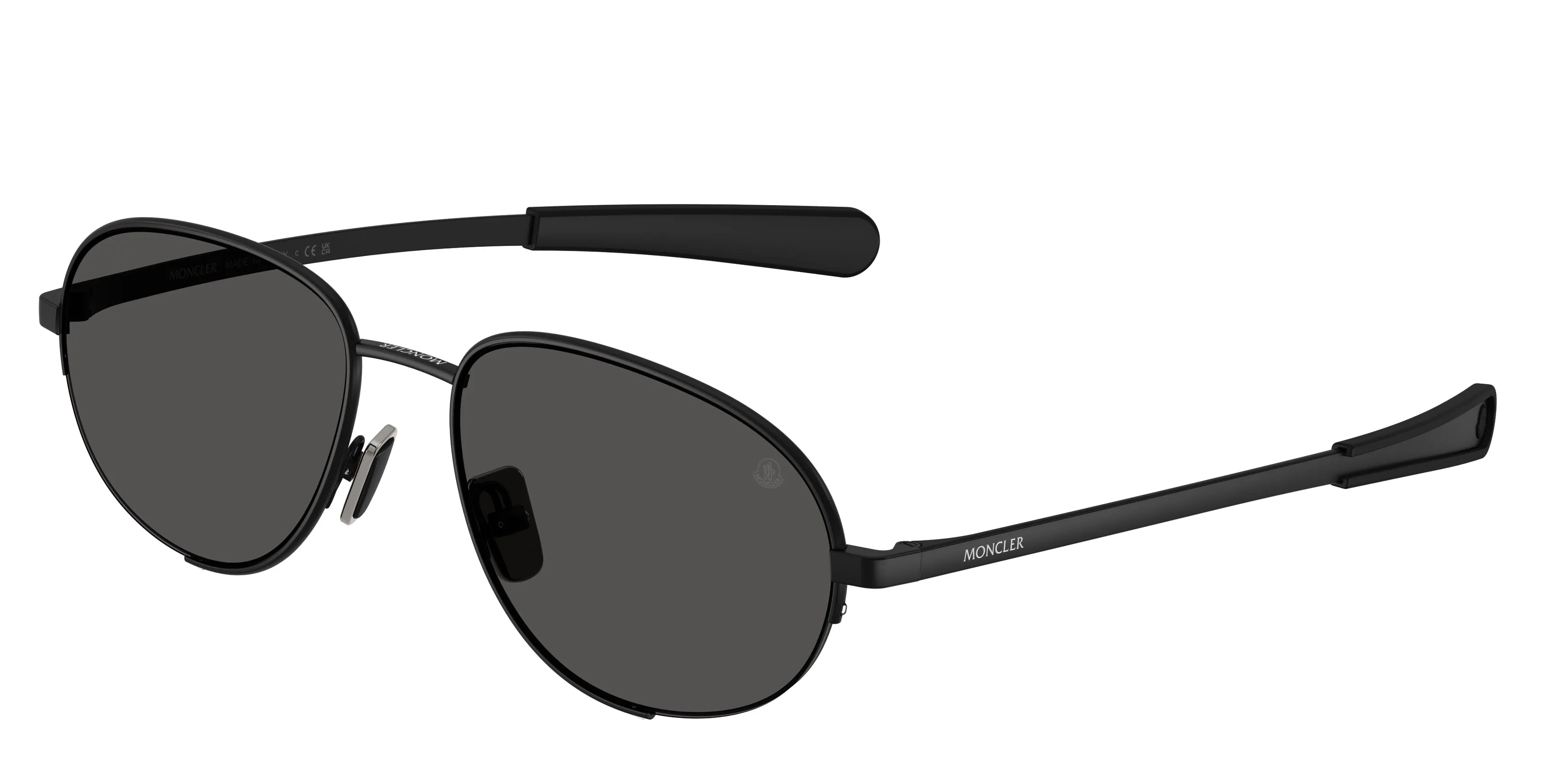 Moncler ME4018 CIRCUIT 100187 Occhiali da sole Metallo Nero Grigio Rotonda Normale - immagine 1