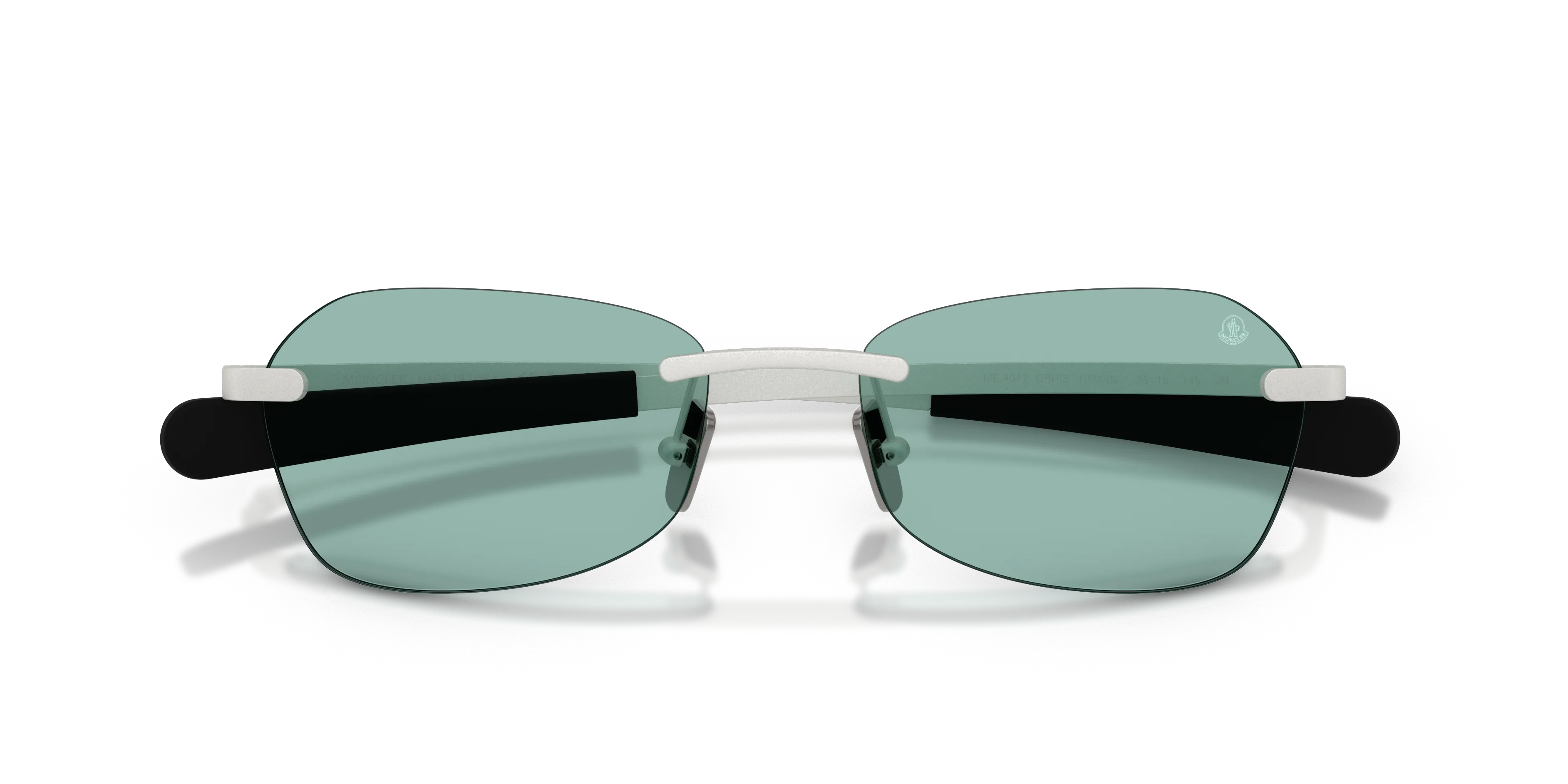 Moncler ME4017 ORRIS 100482 Occhiali da sole Metallo Argento Verde Geometrica Normale - immagine 2