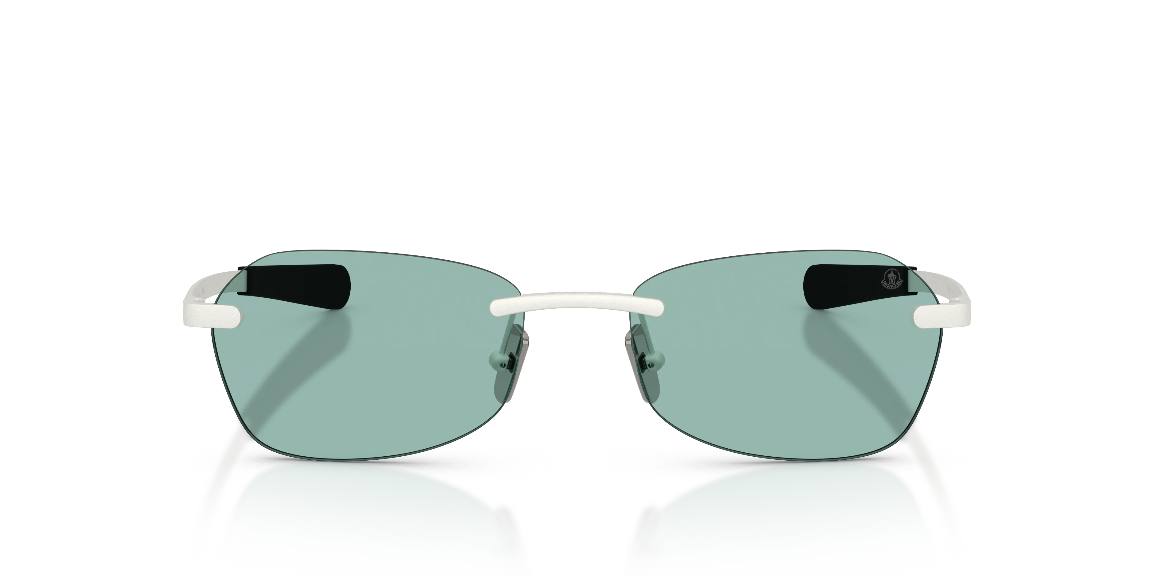 Moncler ME4017 ORRIS 100482 Occhiali da sole Metallo Argento Verde Geometrica Normale - immagine 3