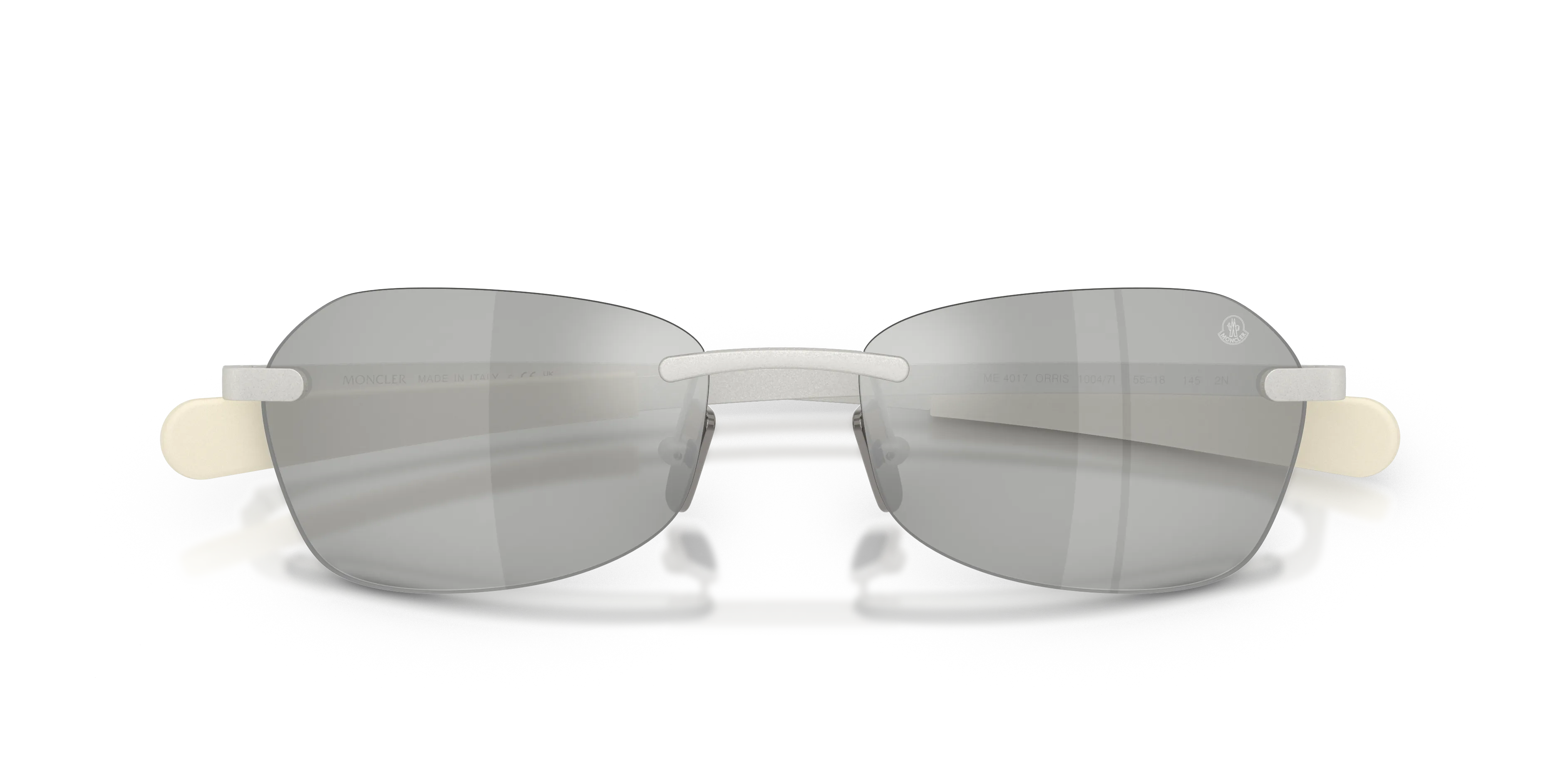 Moncler ME4017 ORRIS 10047I Occhiali da sole Metallo Argento Grigio Geometrica Specchiate - immagine 2
