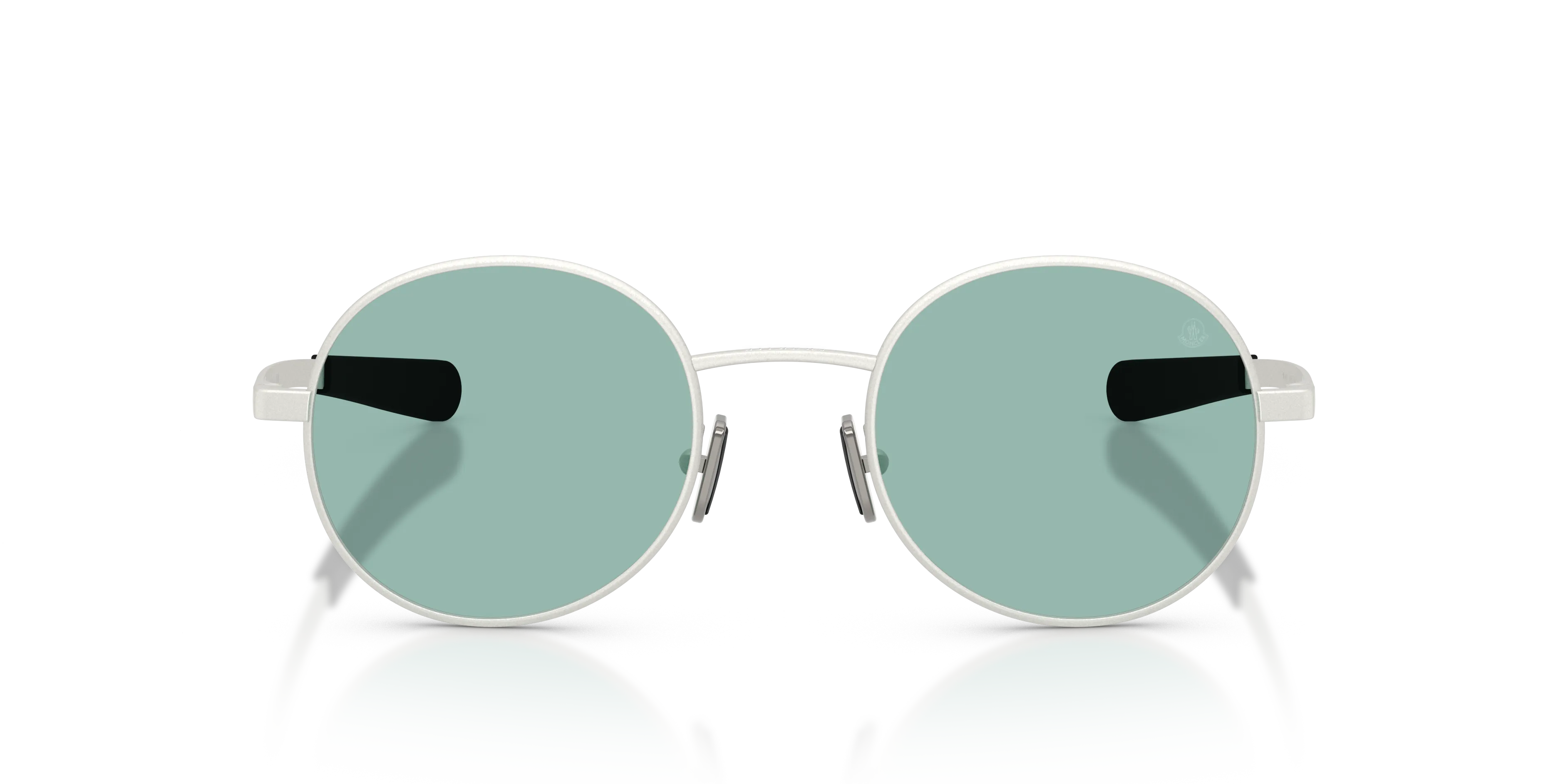 Moncler ME4016 CENTRO 100482 Occhiali da sole Metallo Argento Verde Rotonda Normale - immagine 3