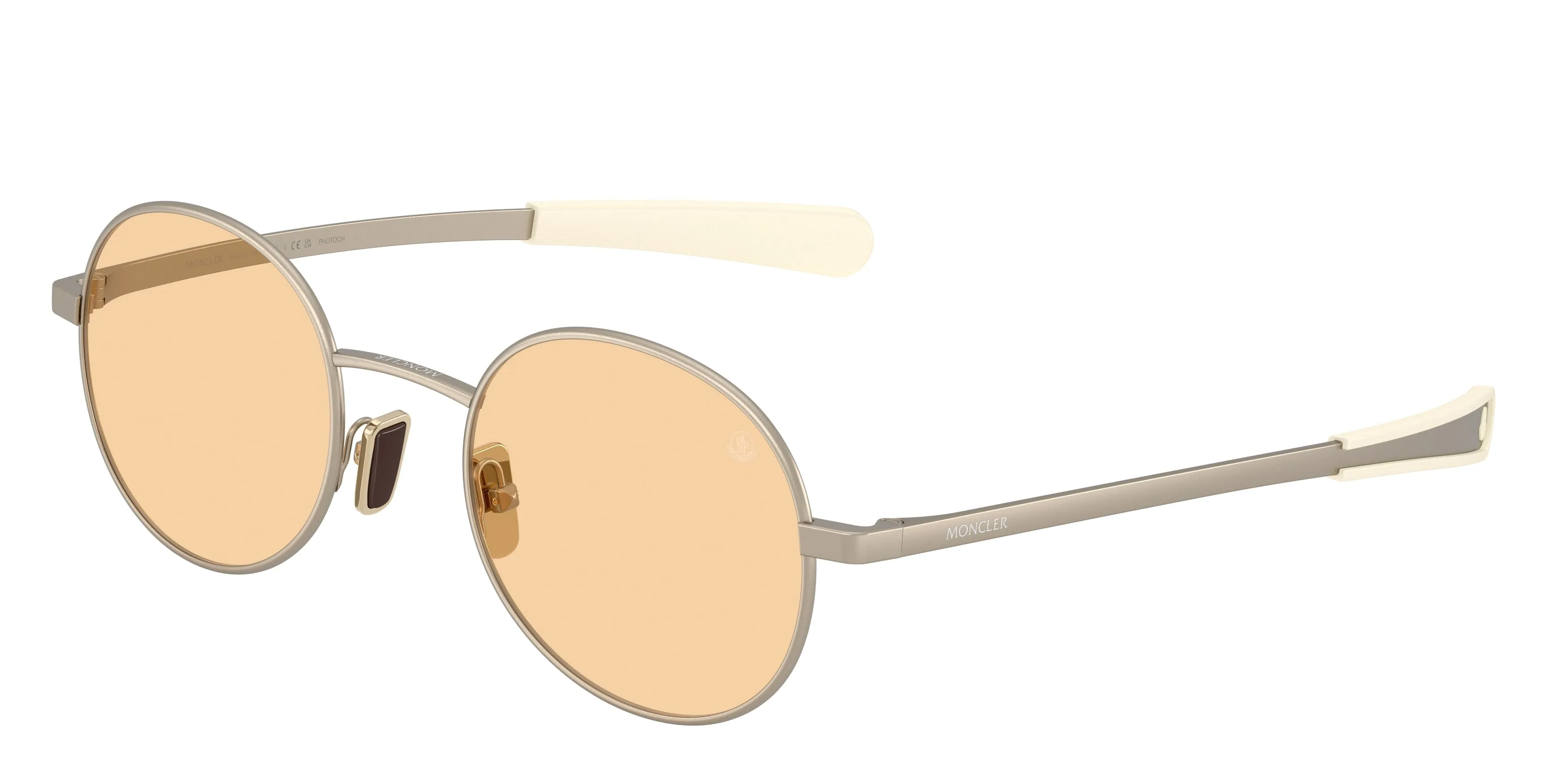 Moncler ME4016 CENTRO 1003M2 Occhiali da sole Metallo Bronzo Arancione Rotonda Fotocromatiche - immagine 1