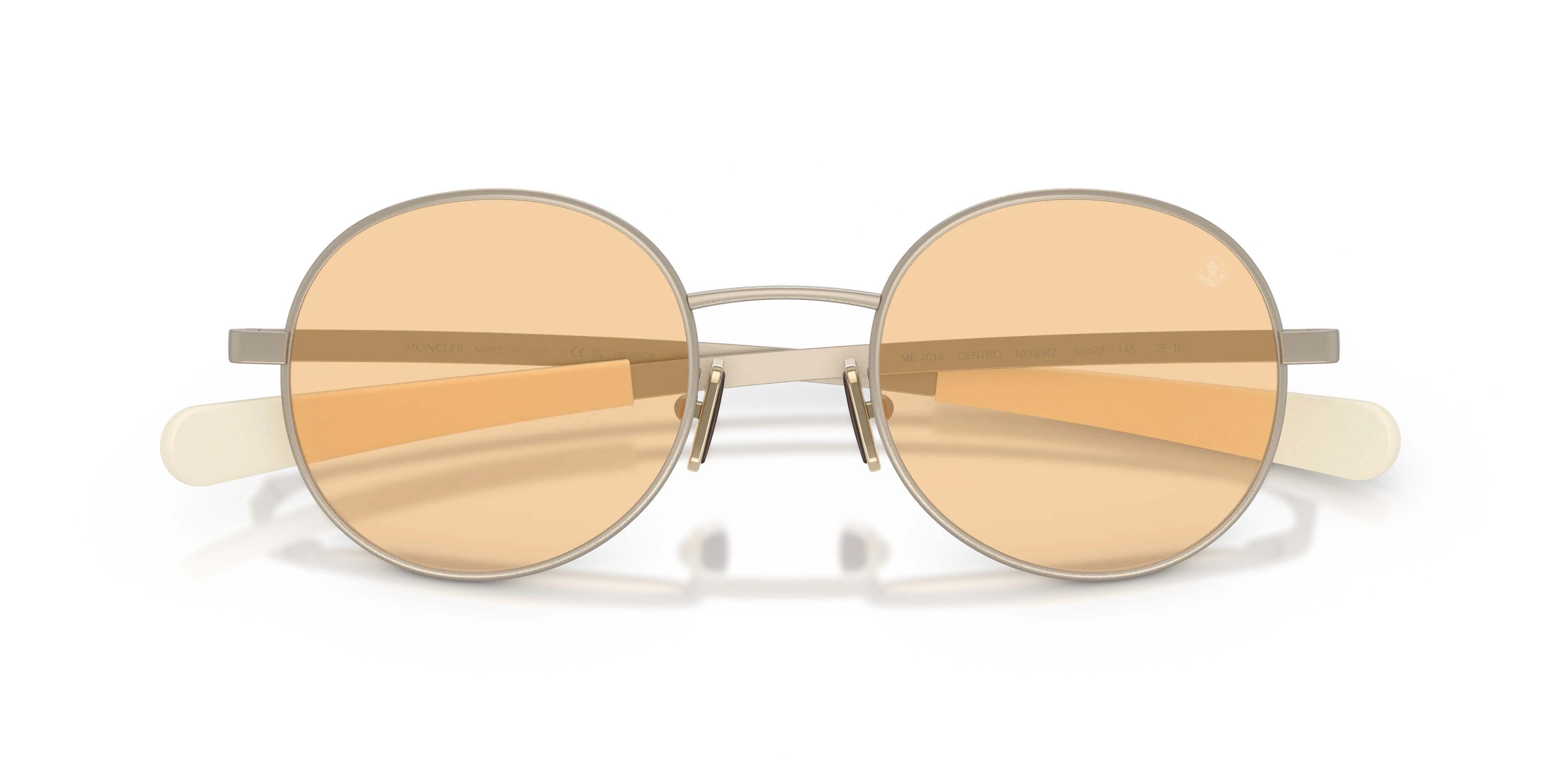 Moncler ME4016 CENTRO 1003M2 Occhiali da sole Metallo Bronzo Arancione Rotonda Fotocromatiche - immagine 2