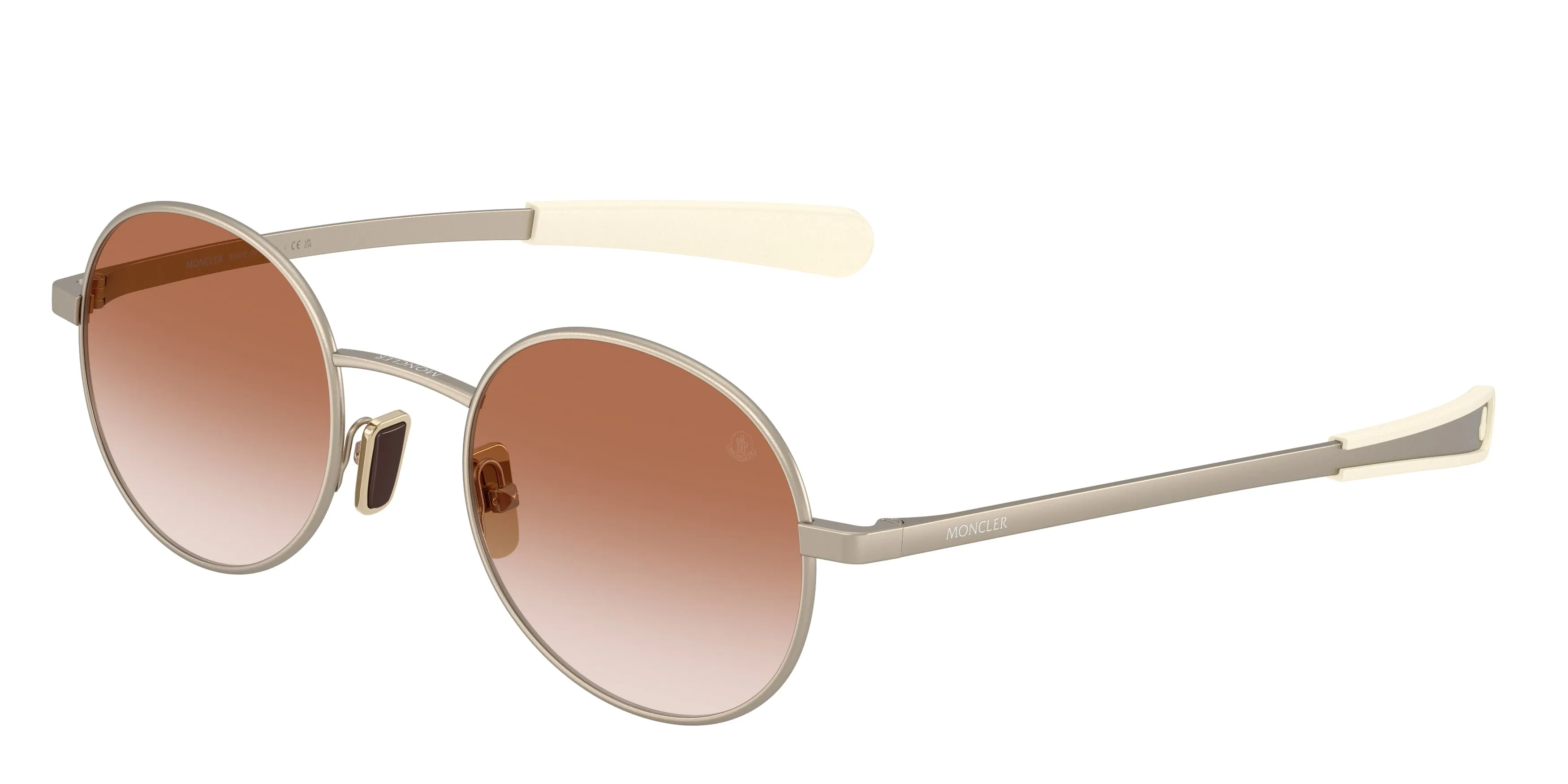 Moncler ME4016 CENTRO 100313 Occhiali da sole Metallo Bronzo Rosa Rotonda Normale Sfumato - immagine 1