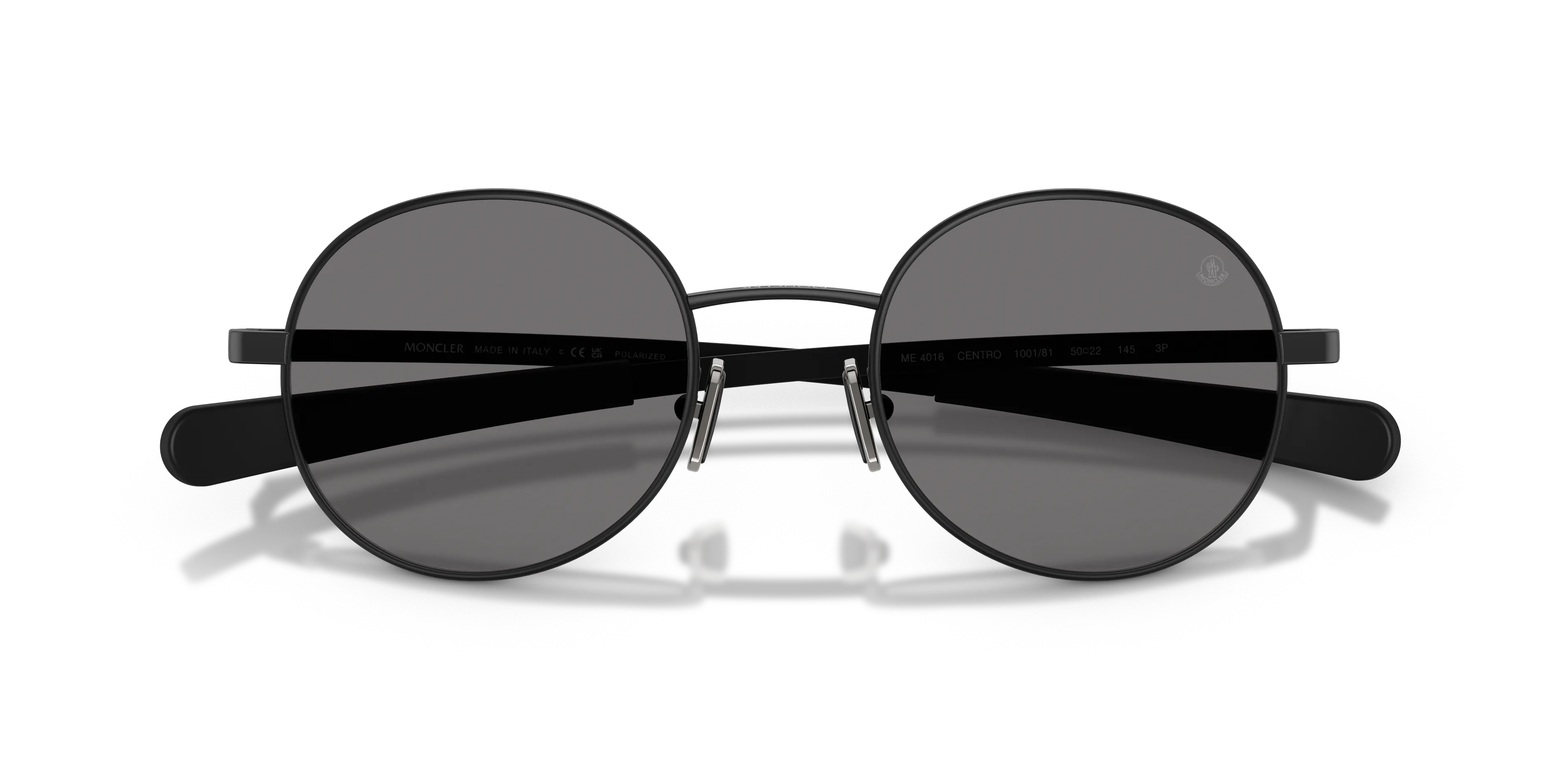 Moncler ME4016 CENTRO 100181 Occhiali da sole Metallo Nero Grigio Rotonda Polarizzata - immagine 2