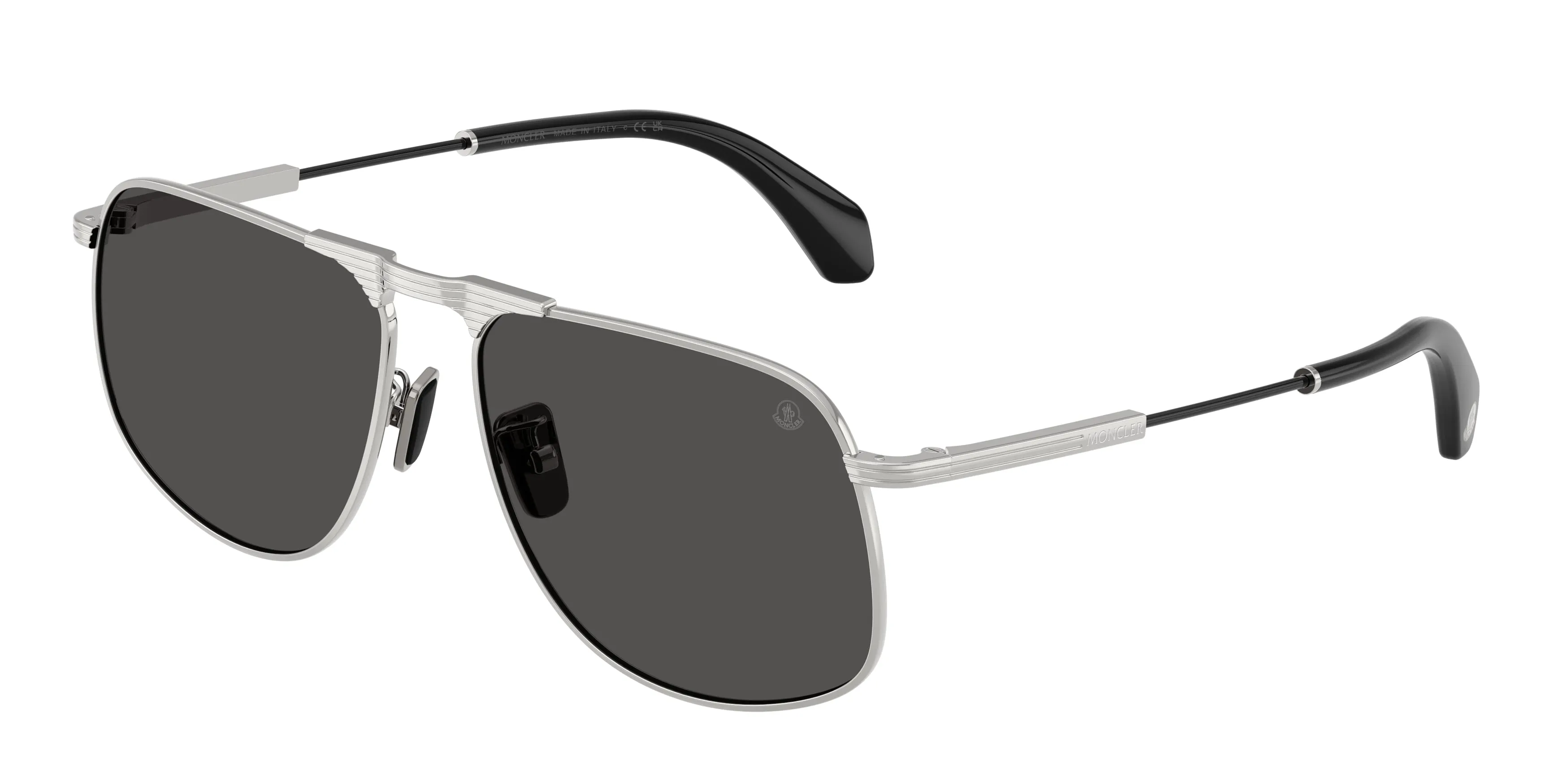Moncler ME4014 VITESSA 102387 Occhiali da sole Acciaio Argento Grigio Pilot Normale - immagine 1