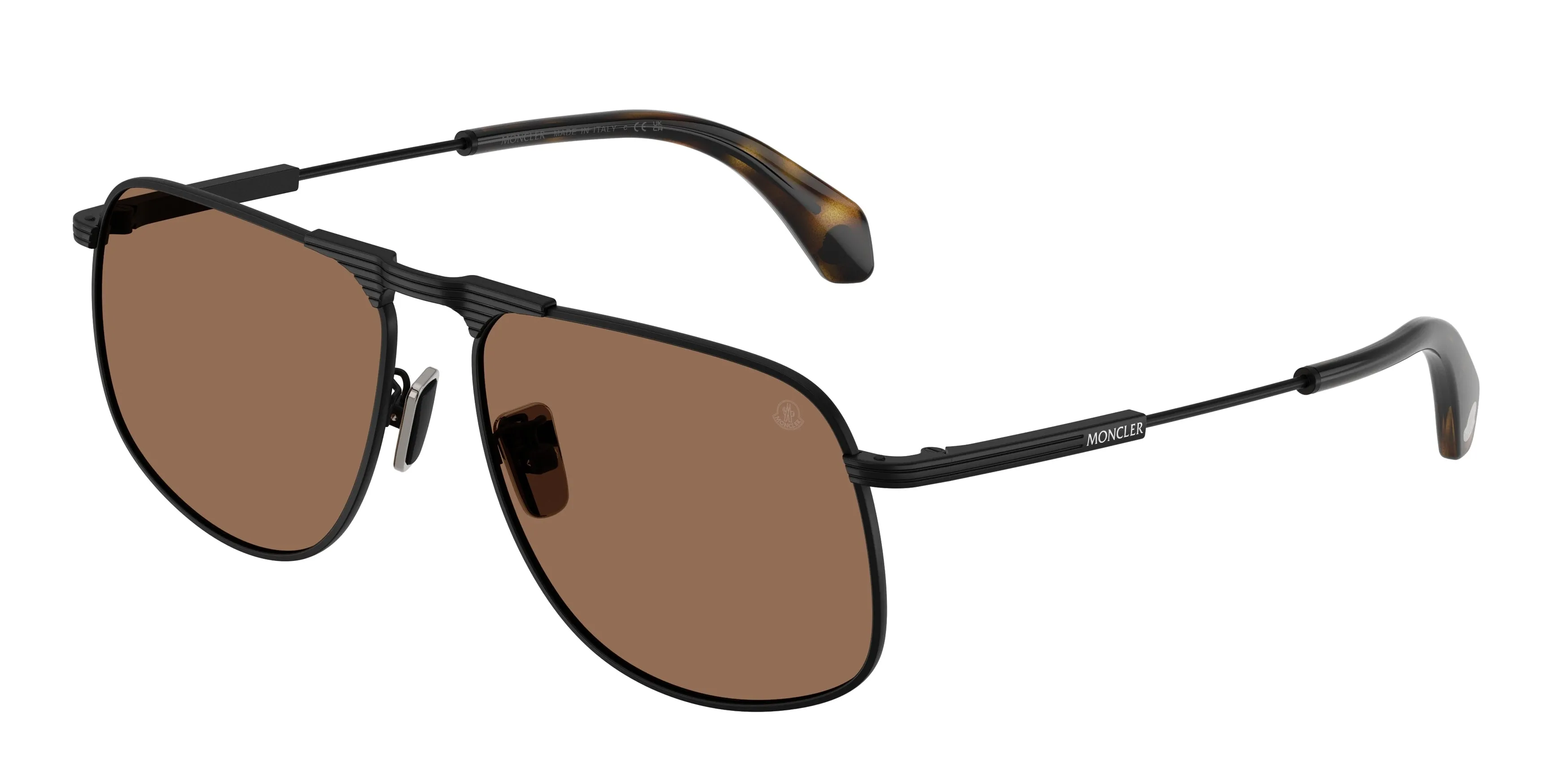 Moncler ME4014 VITESSA 100173 Occhiali da sole Acciaio Nero Marrone Pilot Normale - immagine 1