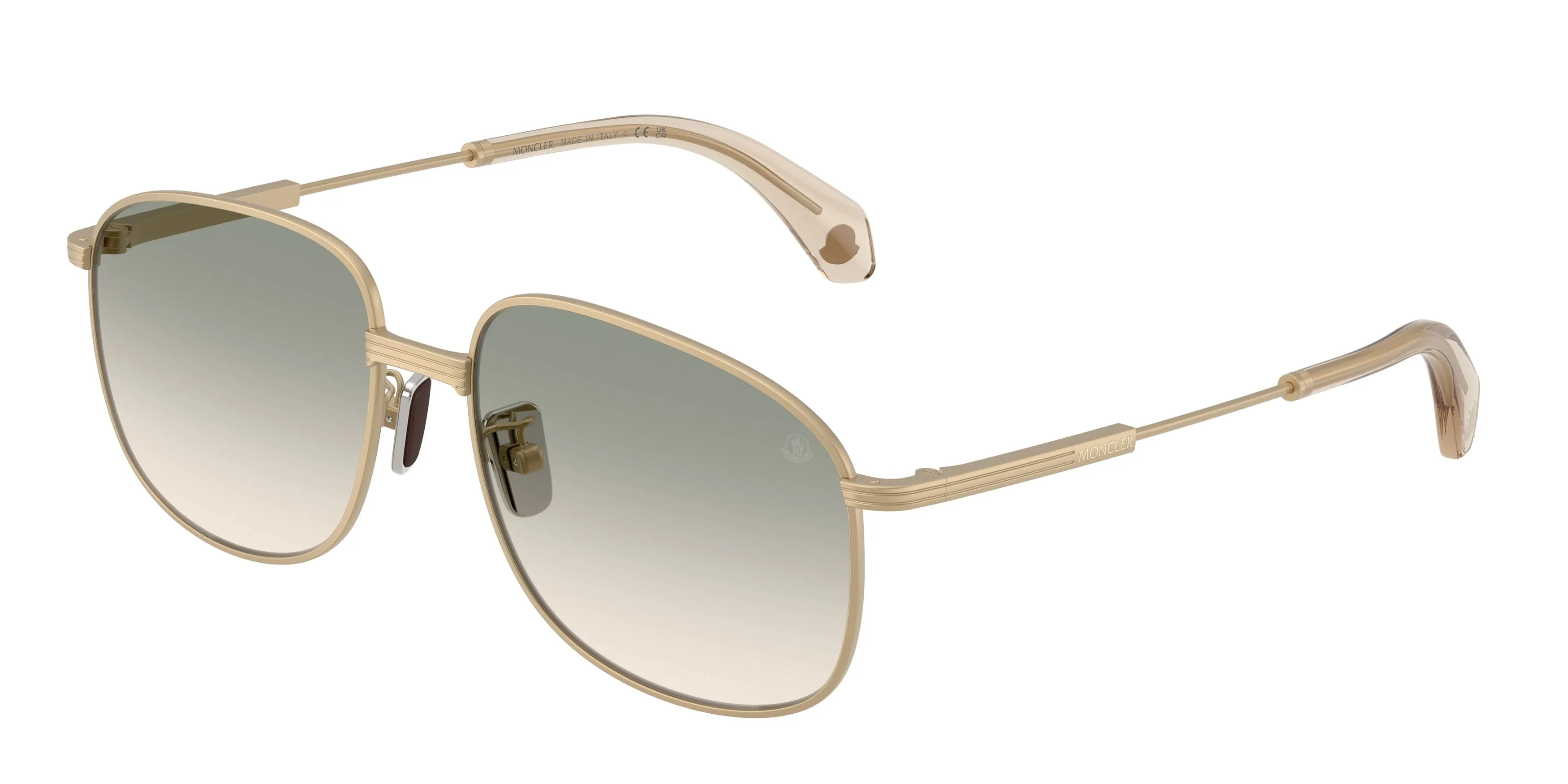 Moncler ME4013 FENNIX 10242C Occhiali da sole Acciaio Oro Marrone Pilot Normale Sfumato - immagine 1