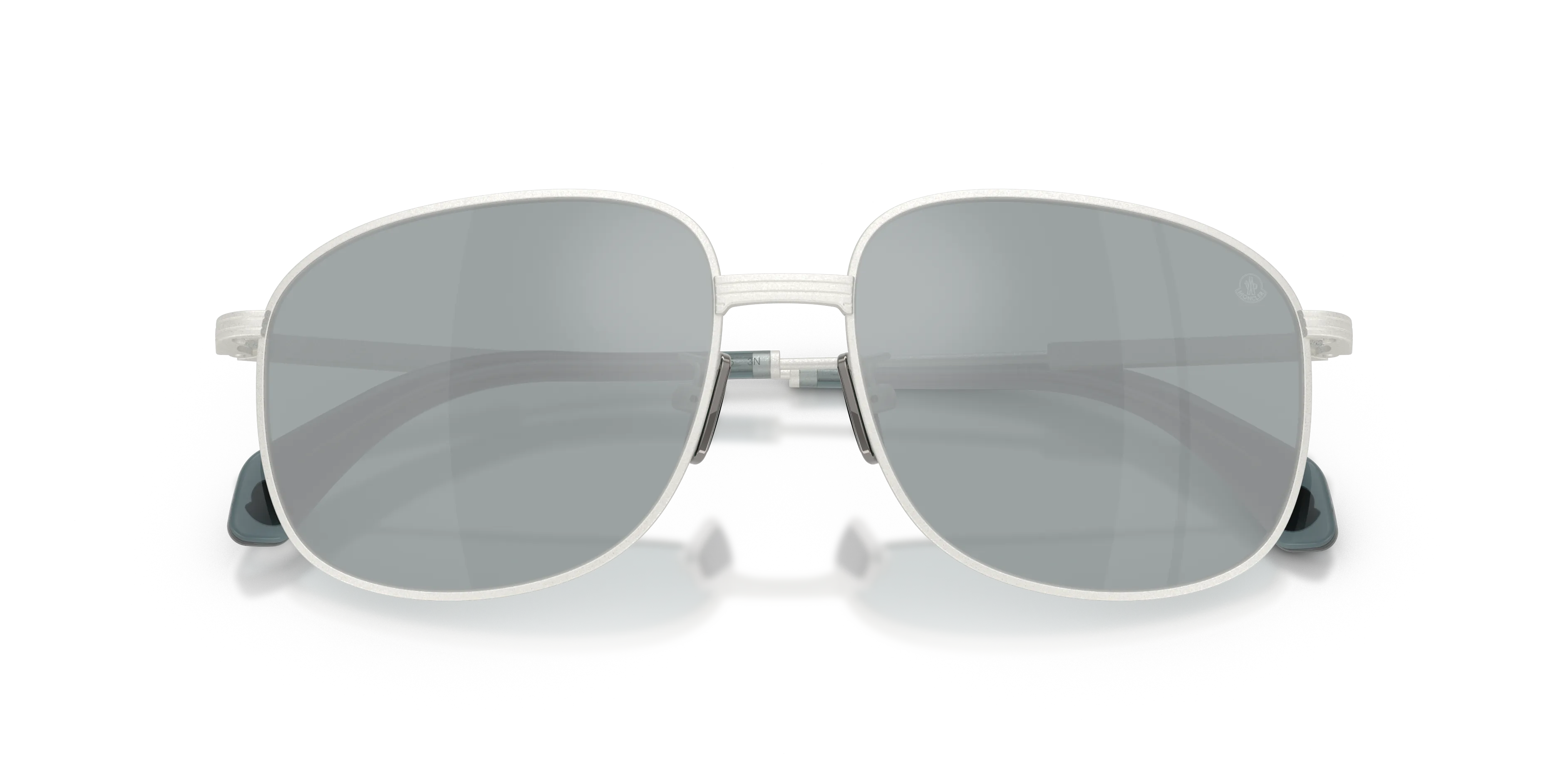 Moncler ME4013 FENNIX 10046G Occhiali da sole Acciaio Argento Blu Pilot Normale - immagine 2