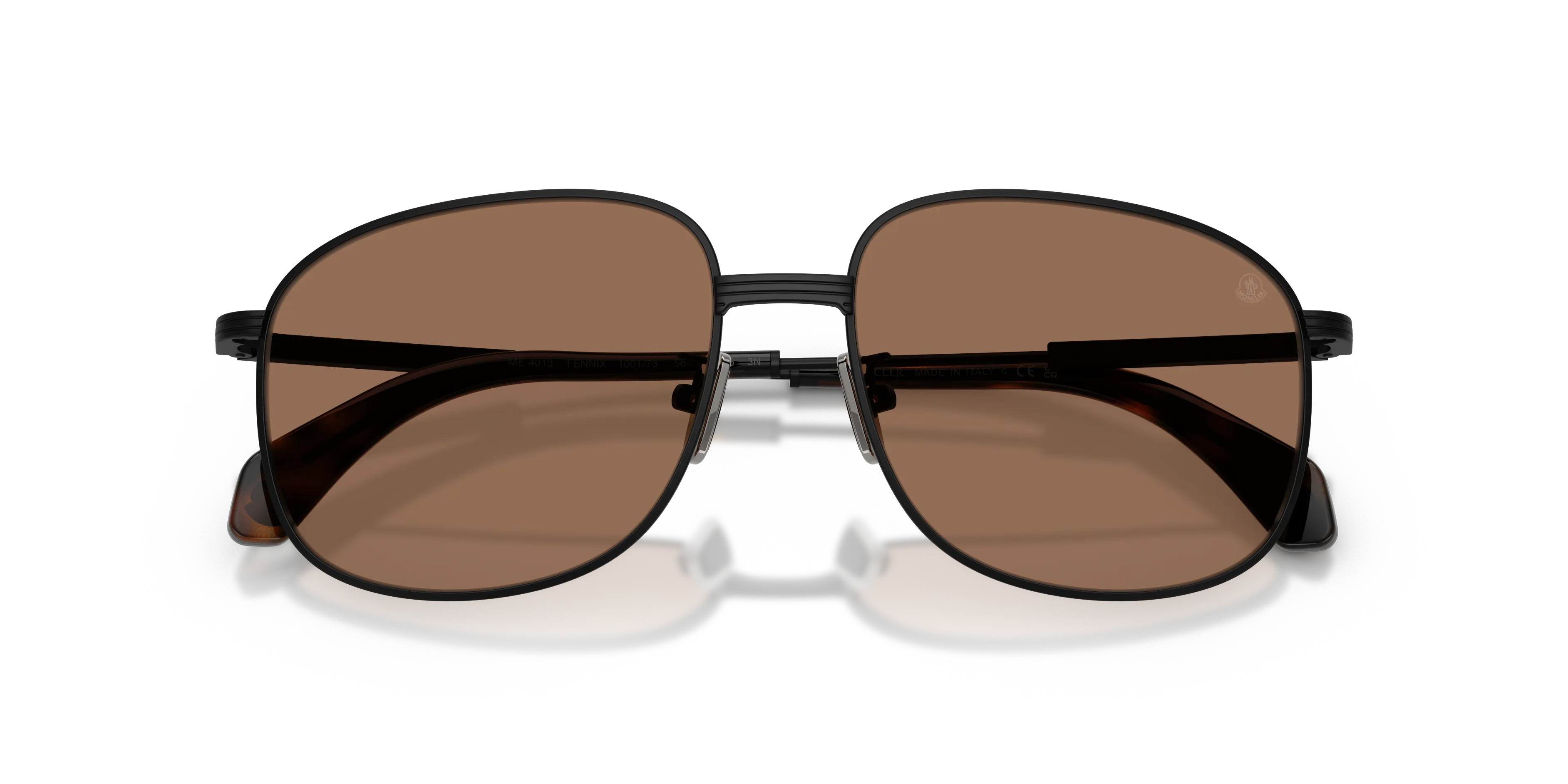 Moncler ME4013 FENNIX 100173 Occhiali da sole Acciaio Nero Marrone Pilot Normale - immagine 2