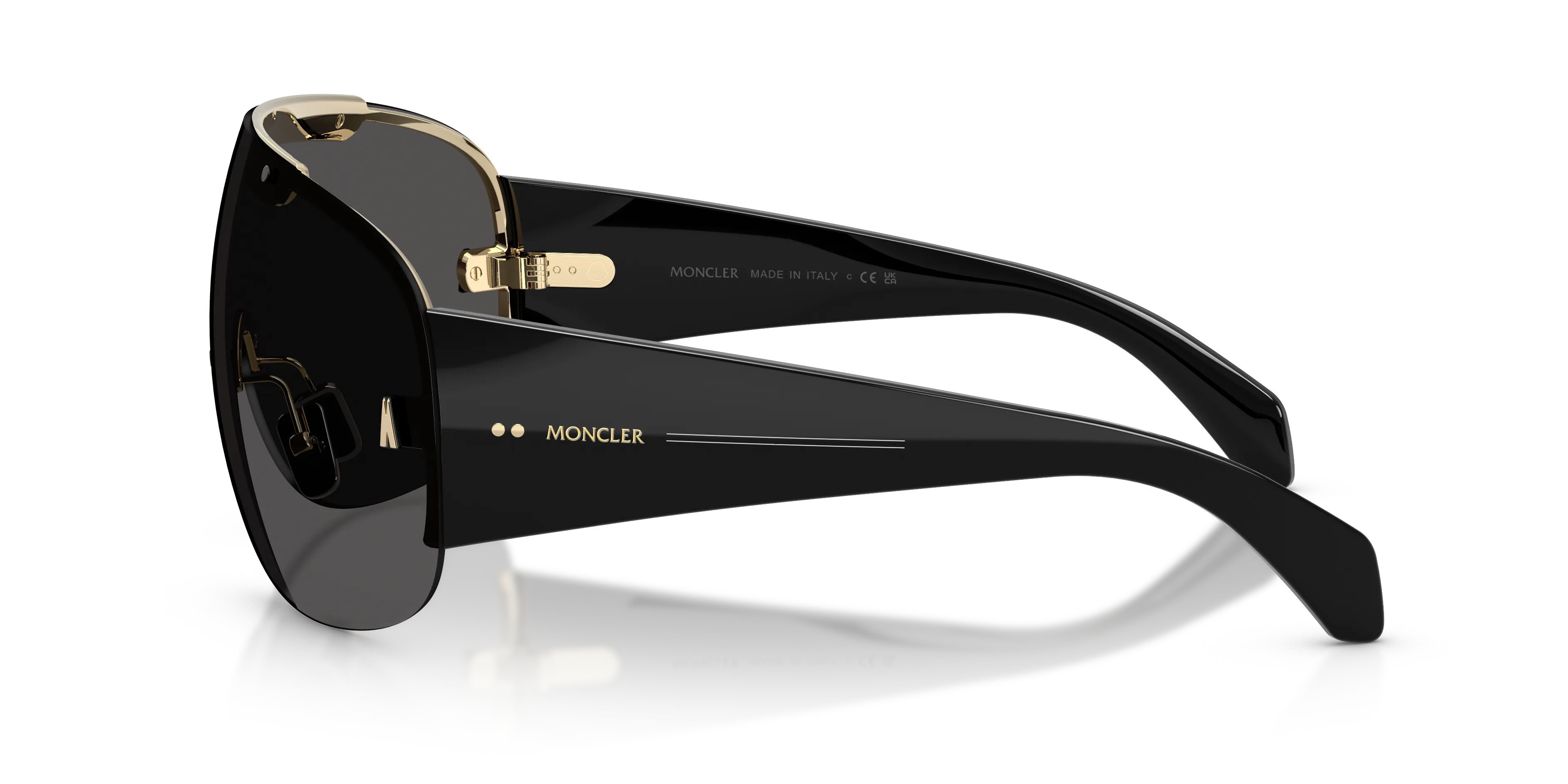Moncler ME4012 RIZON 100787 Occhiali da sole Metallo Oro Verde Pilot Normale - immagine 4