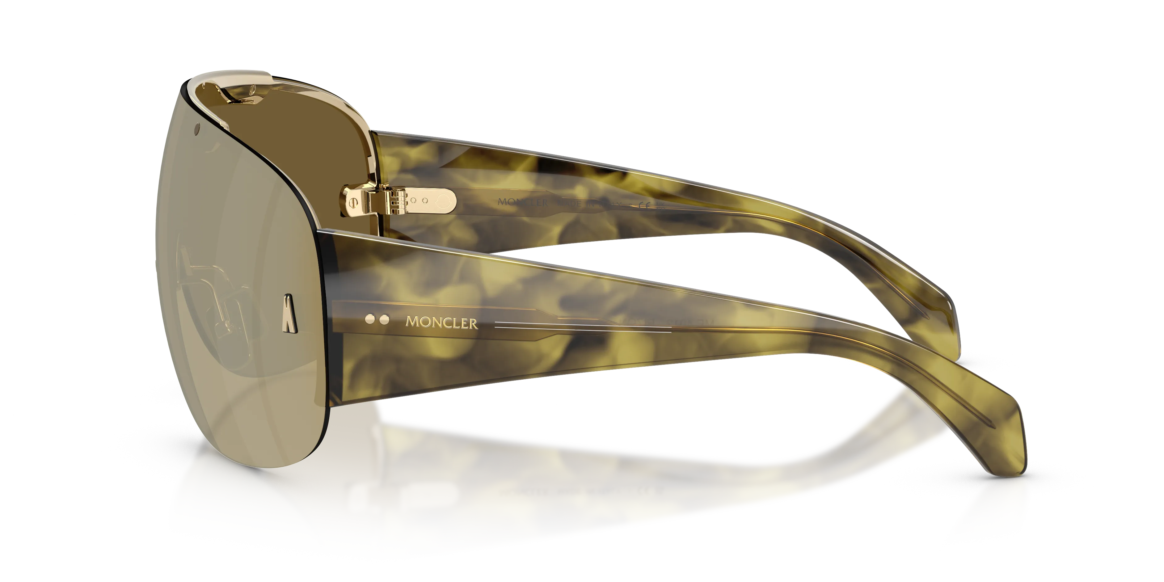 Moncler ME4012 RIZON 10077I Occhiali da sole Metallo Oro Marrone Pilot Normale - immagine 4