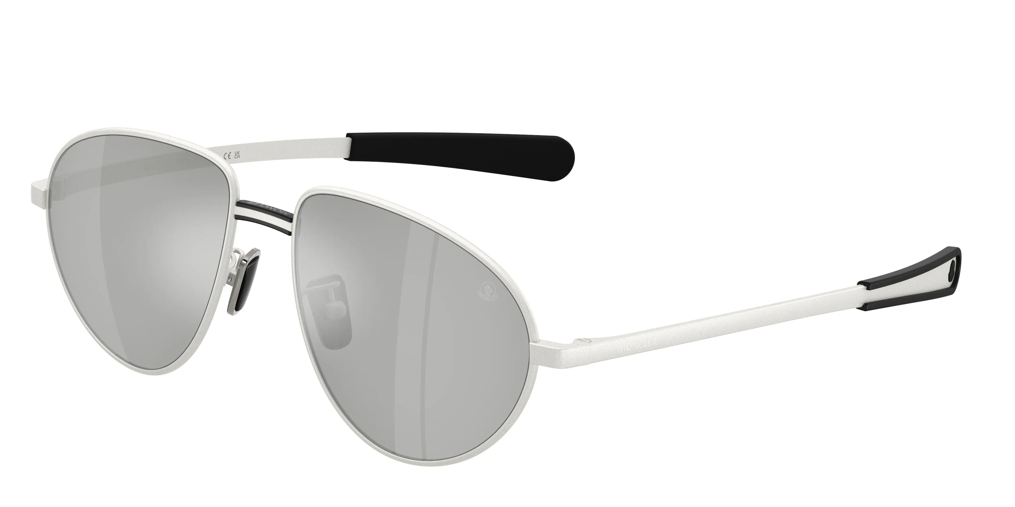 Moncler ME4009 VIZLA 10048V Occhiali da sole Metallo Argento Argento Pilot Normale - immagine 1