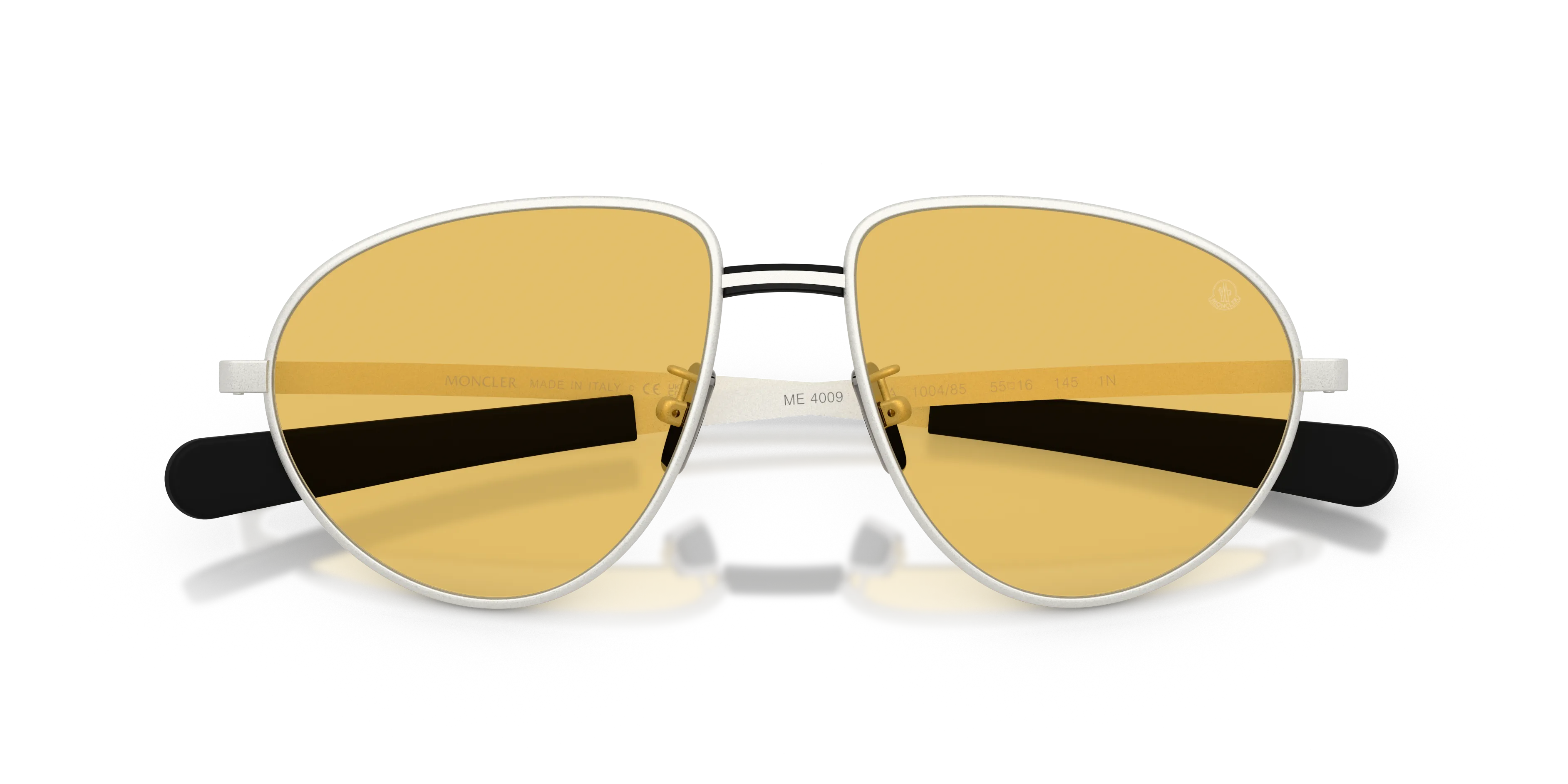 Moncler ME4009 VIZLA 100485 Occhiali da sole Metallo Argento Giallo Pilot Normale - immagine 2