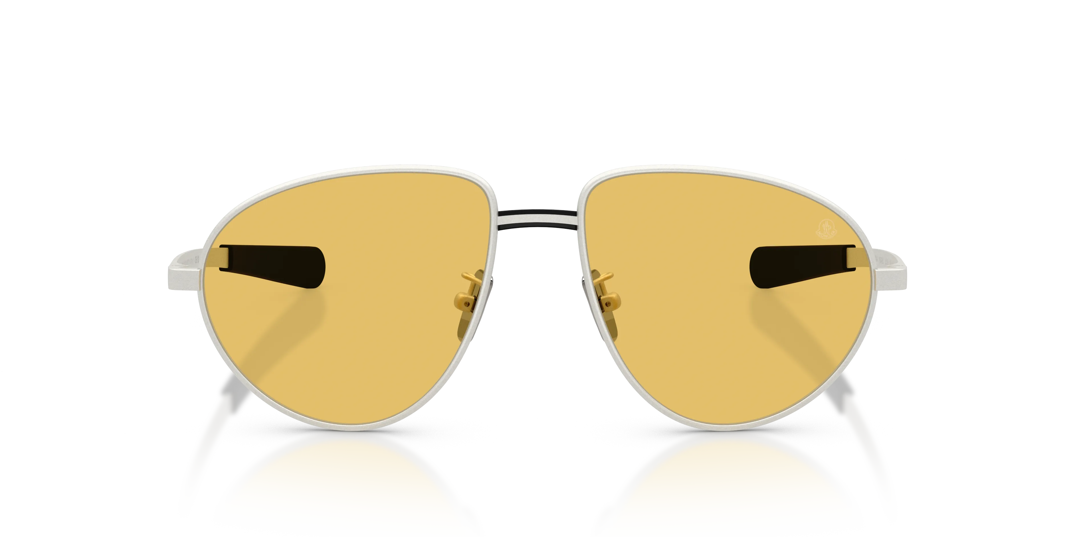 Moncler ME4009 VIZLA 100485 Occhiali da sole Metallo Argento Giallo Pilot Normale - immagine 3