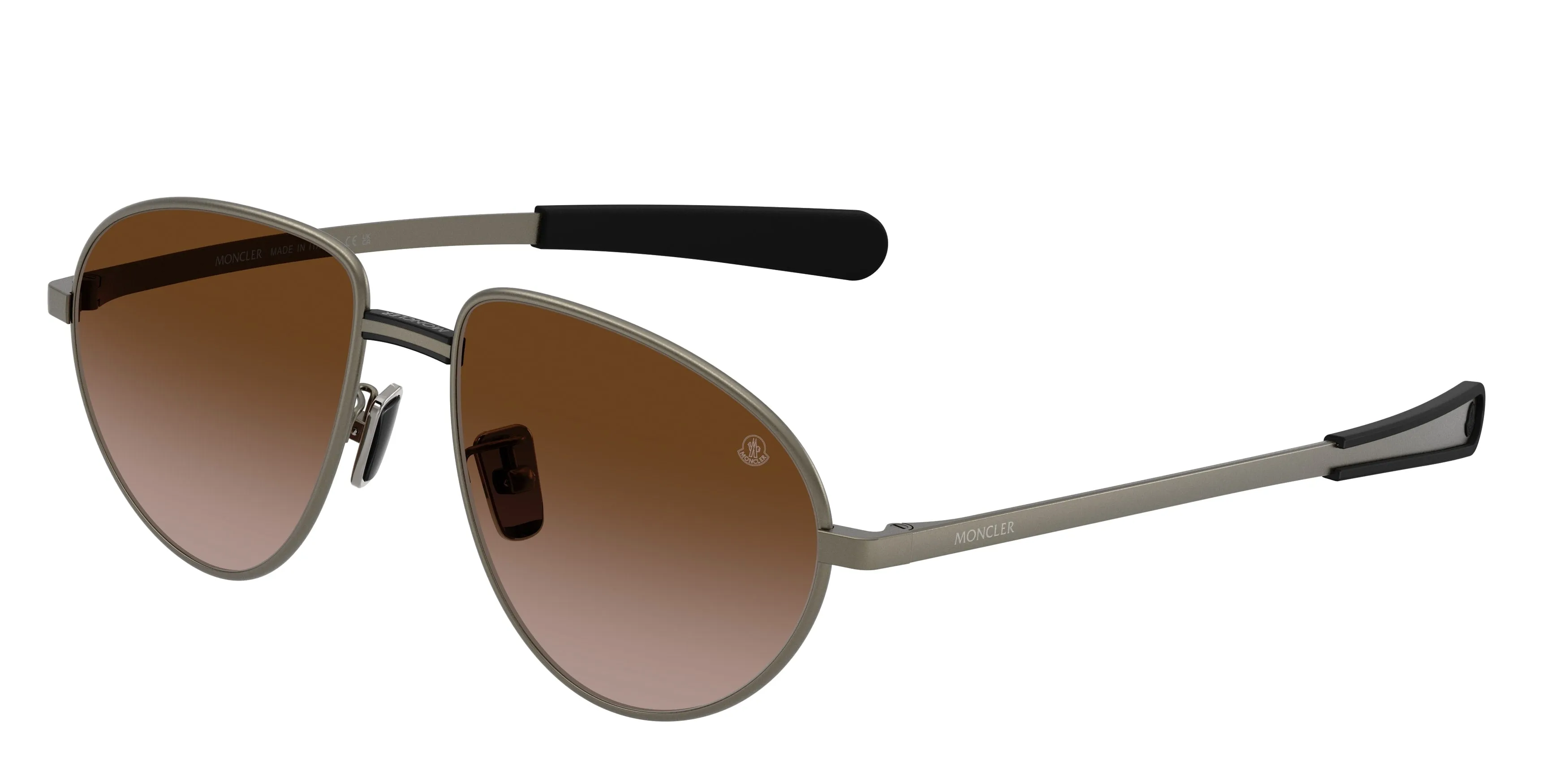 Moncler ME4009 VIZLA 100213 Occhiali da sole Metallo Grigio Marrone Pilot Normale Sfumato - immagine 1