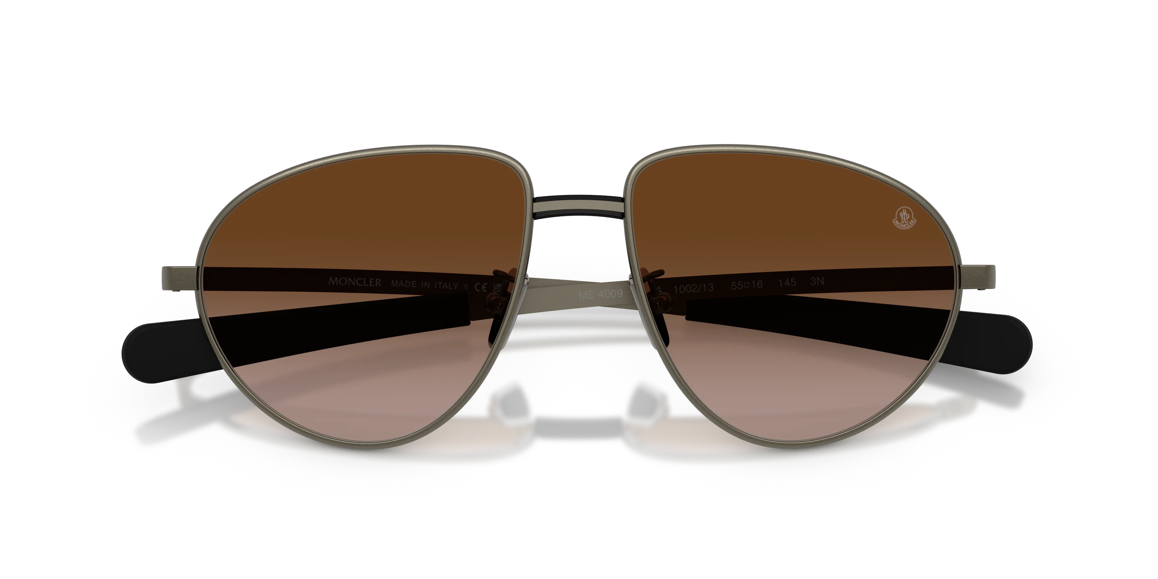 Moncler ME4009 VIZLA 100213 Occhiali da sole Metallo Grigio Marrone Pilot Normale Sfumato - immagine 2