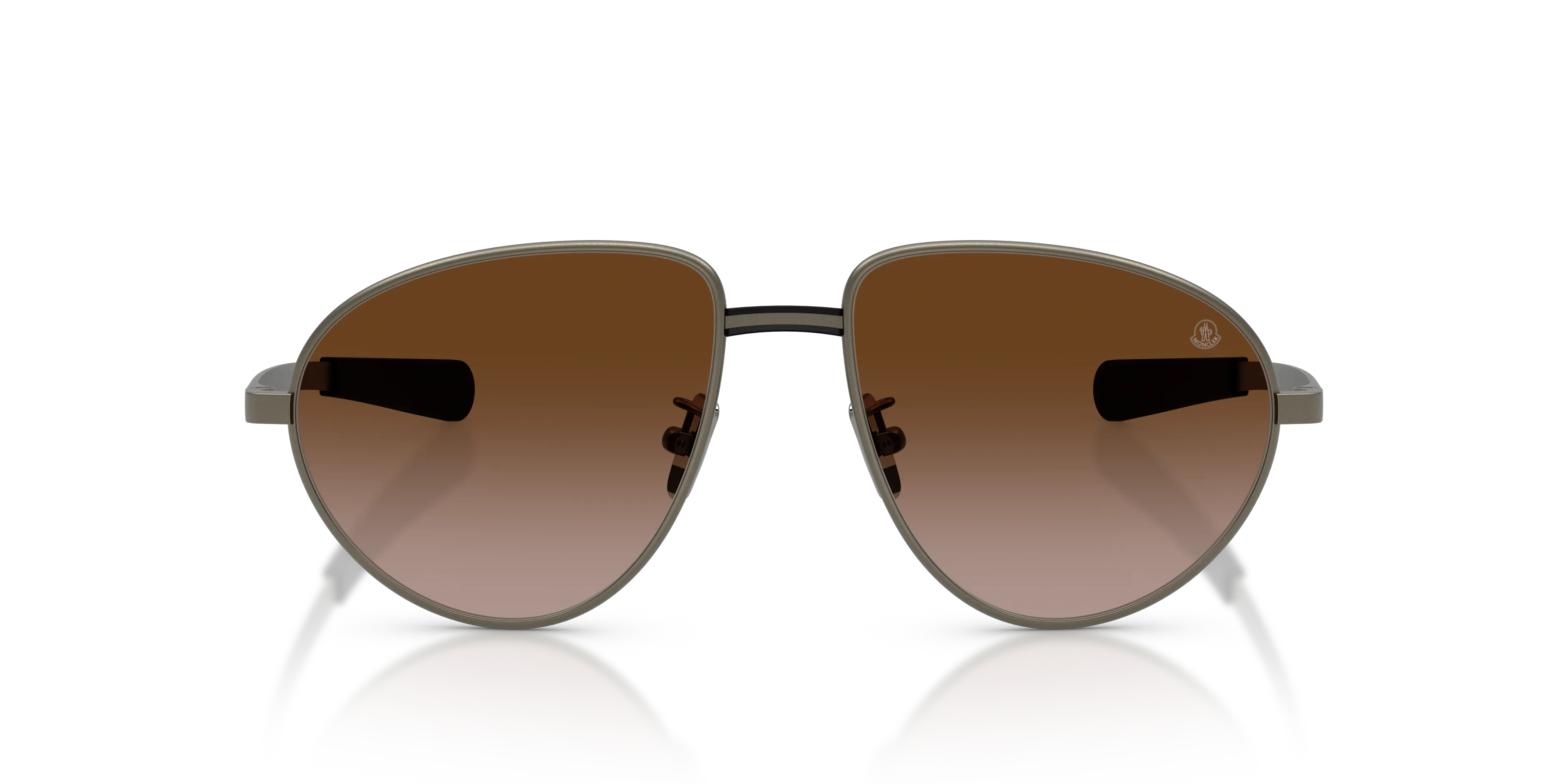 Moncler ME4009 VIZLA 100213 Occhiali da sole Metallo Grigio Marrone Pilot Normale Sfumato - immagine 3