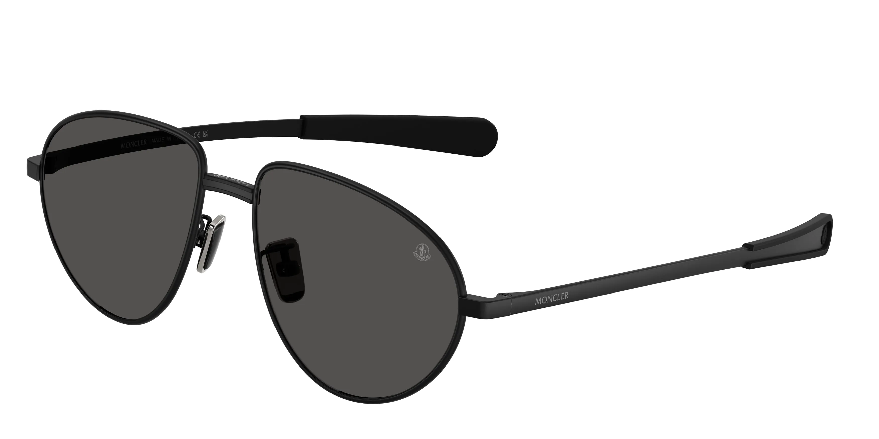 Moncler ME4009 VIZLA 100187 Occhiali da sole Metallo Nero Grigio Pilot Normale - immagine 1