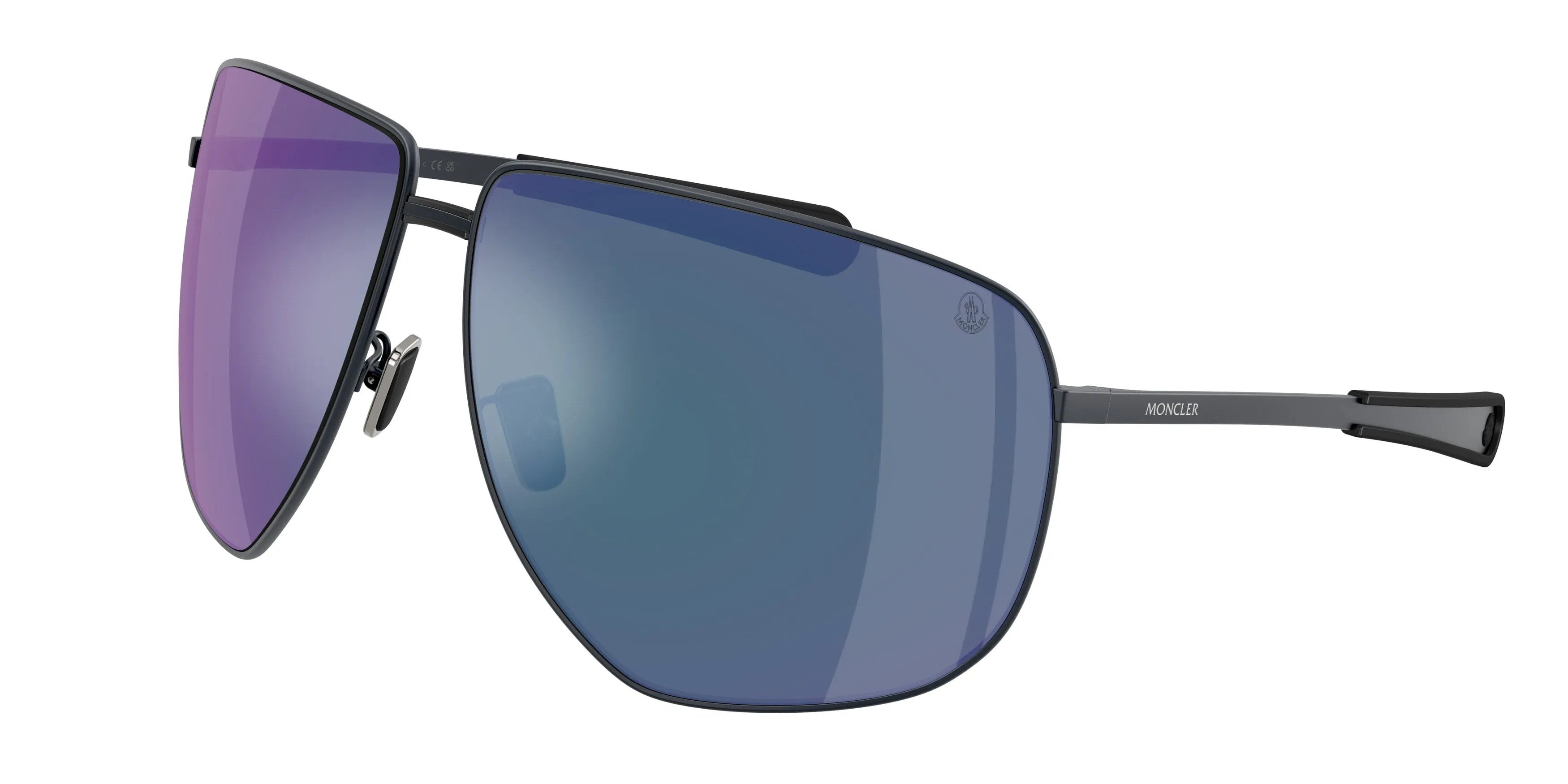 Moncler ME4008 ATLAS 101725 Occhiali da sole Metallo Blu Blu Pilot Normale - immagine 1