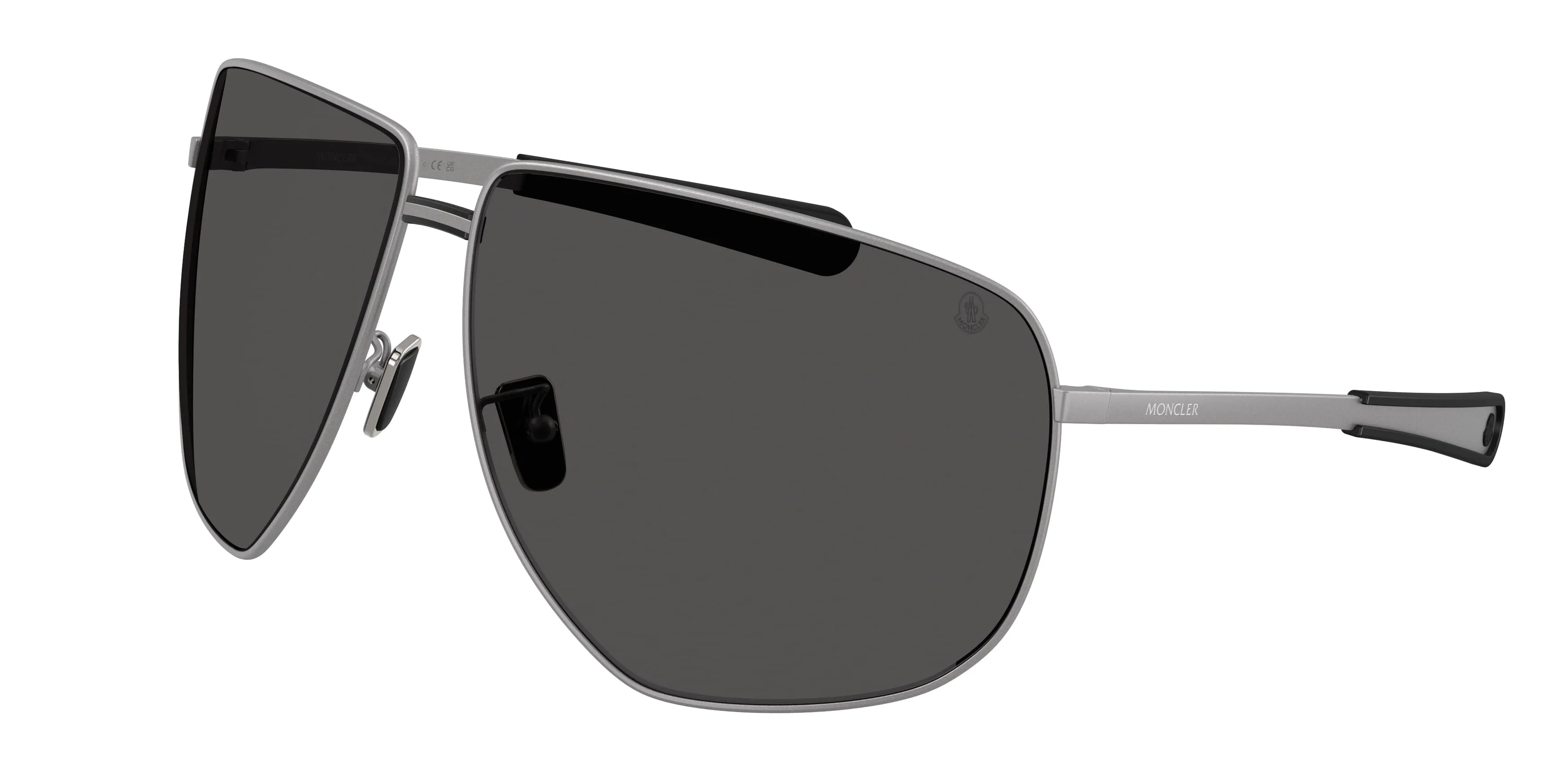Moncler ME4008 ATLAS 101687 Occhiali da sole Metallo Grigio Grigio Pilot Normale - immagine 1