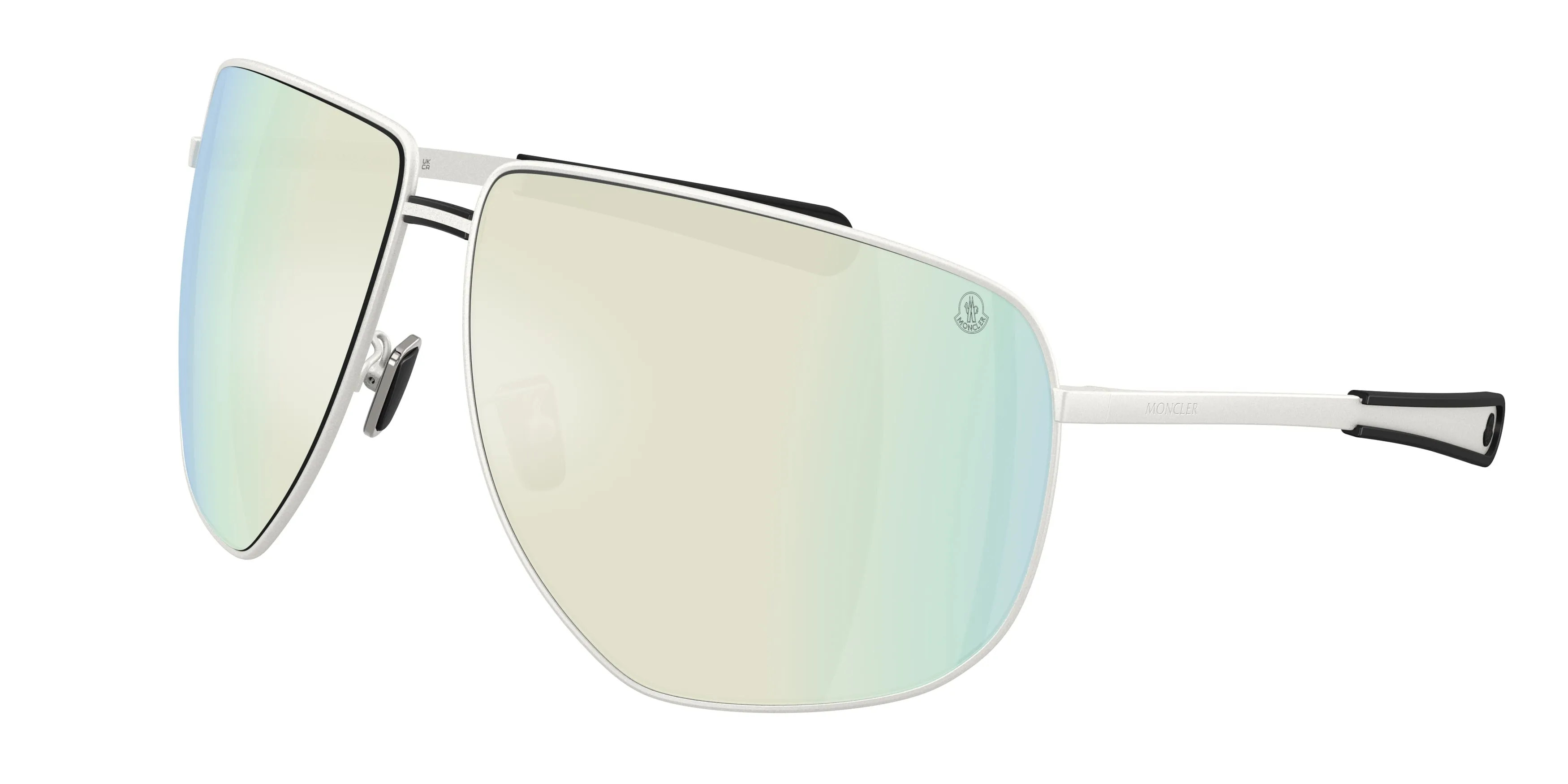 Moncler ME4008 ATLAS 10046G Occhiali da sole Metallo Argento Grigio Pilot Specchiate - immagine 1