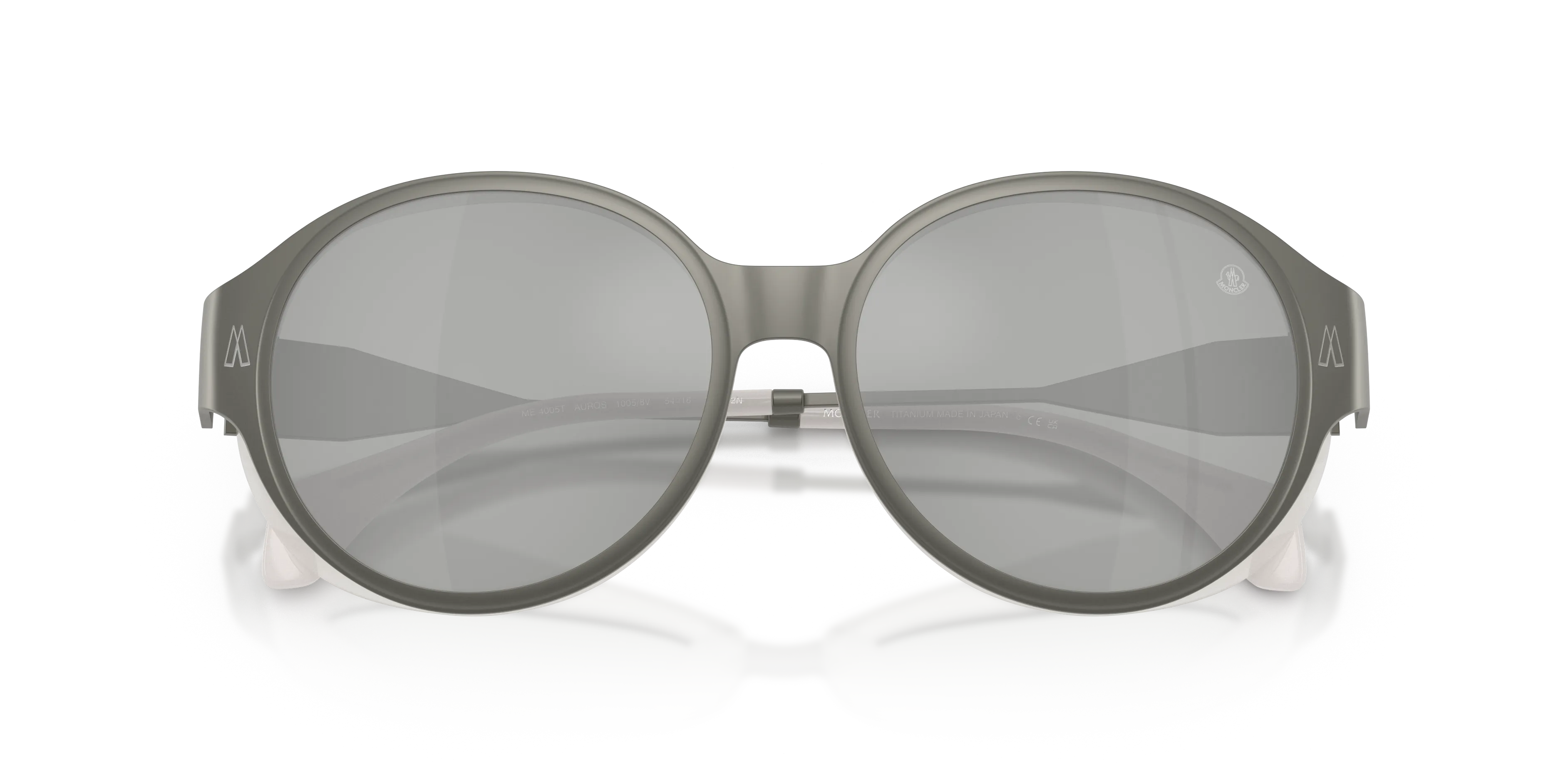 Moncler ME4005T AUROS 10058V Occhiali da sole Titanio Grigio Argento Rotonda Normale - immagine 2