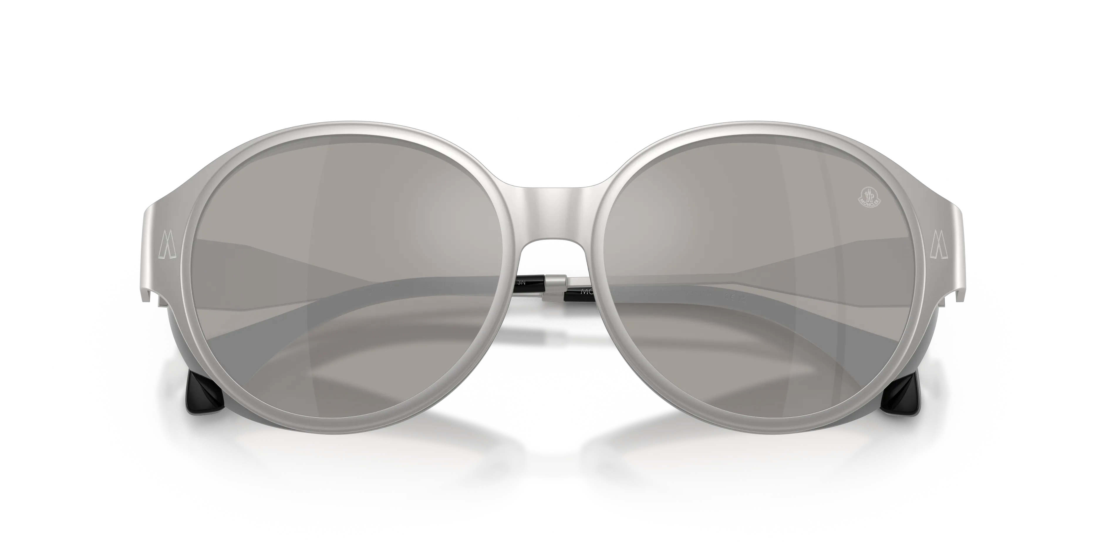 Moncler ME4005T AUROS 10046G Occhiali da sole Titanio Argento Argento Rotonda Normale - immagine 2