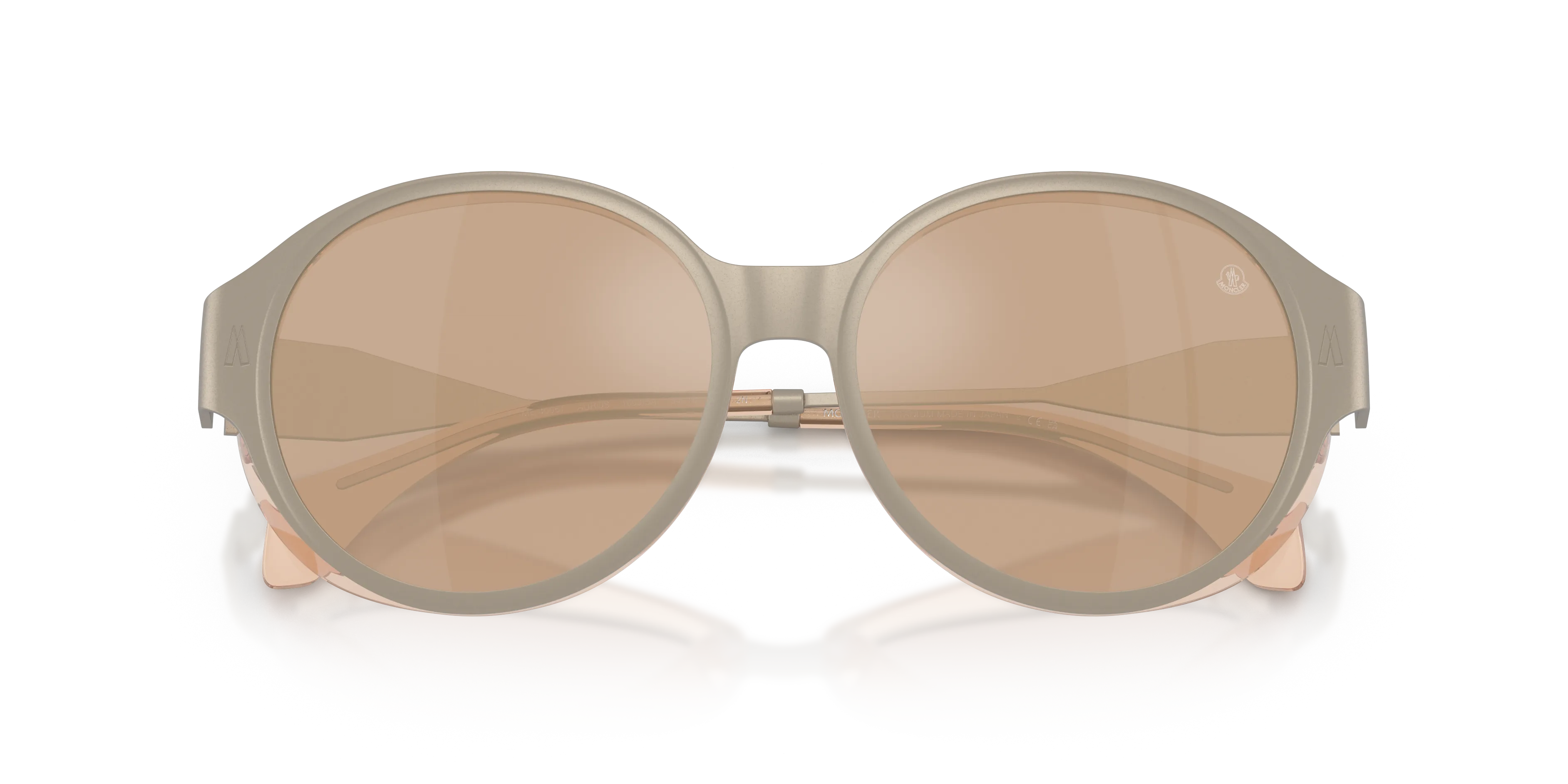 Moncler ME4005T AUROS 10035A Occhiali da sole Titanio Bronzo Marrone Rotonda Normale Specchiato - immagine 2