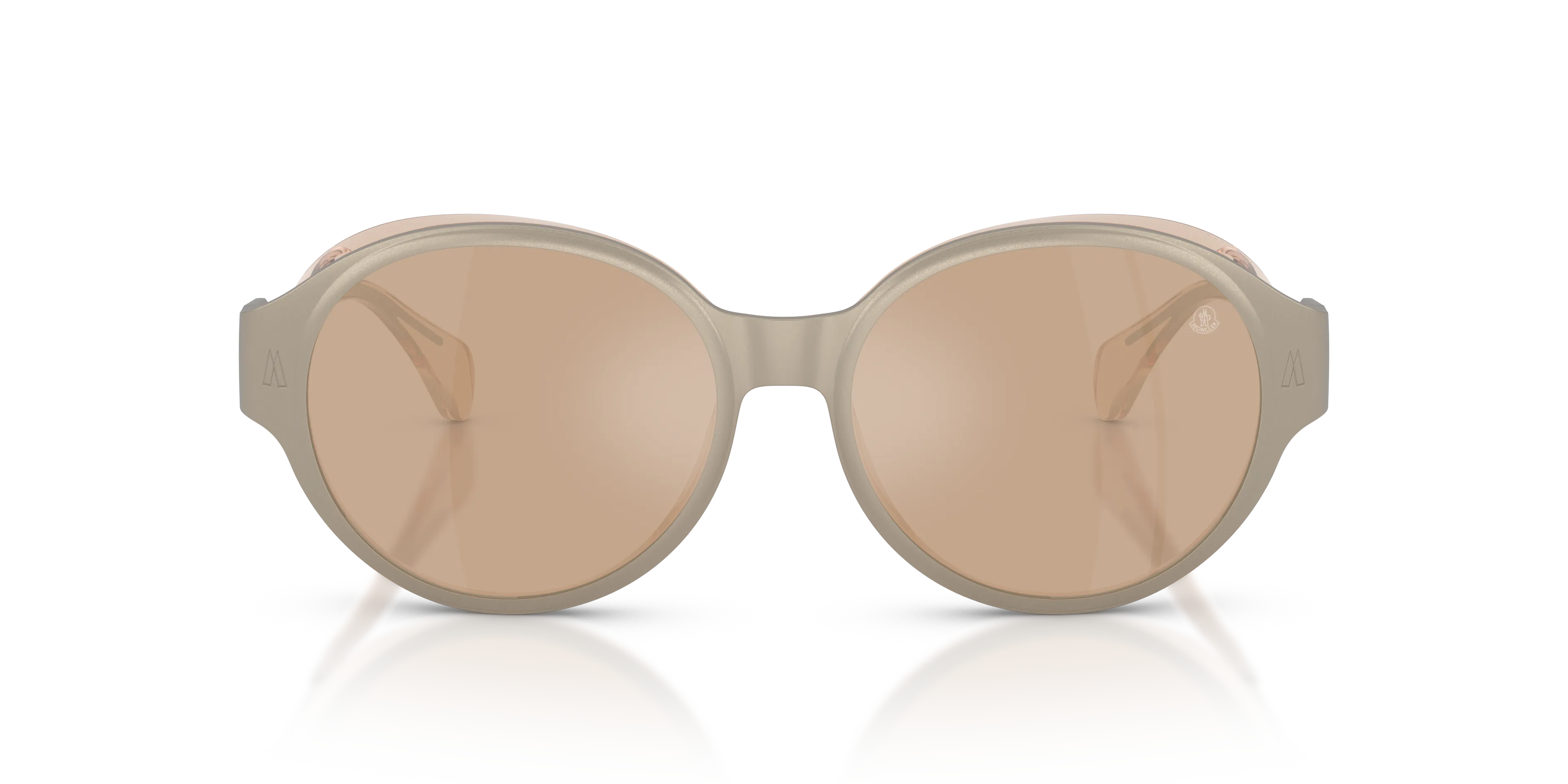 Moncler ME4005T AUROS 10035A Occhiali da sole Titanio Bronzo Marrone Rotonda Normale Specchiato - immagine 3