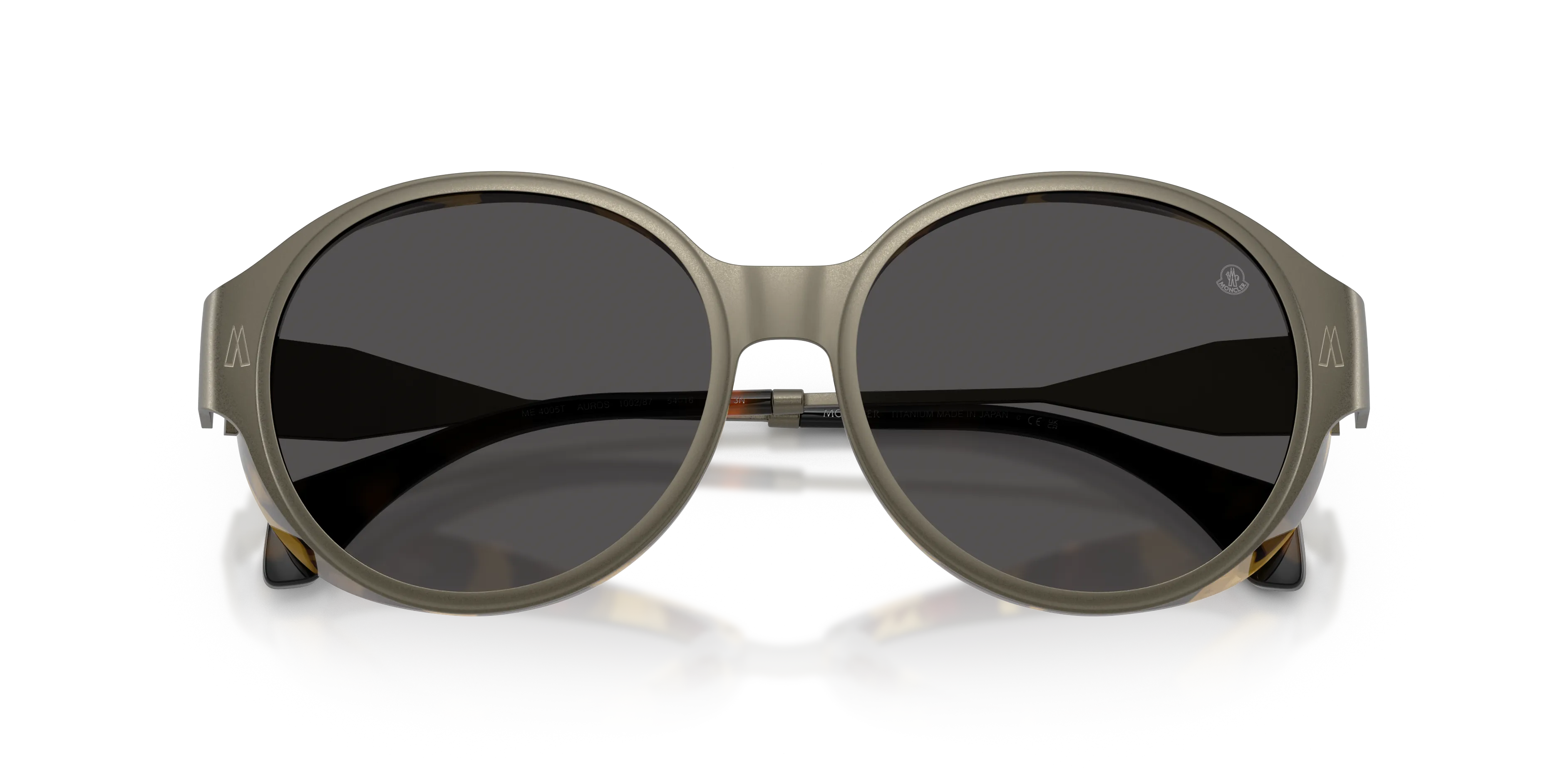 Moncler ME4005T AUROS 100287 Occhiali da sole Titanio Grigio Grigio Rotonda Normale - immagine 2