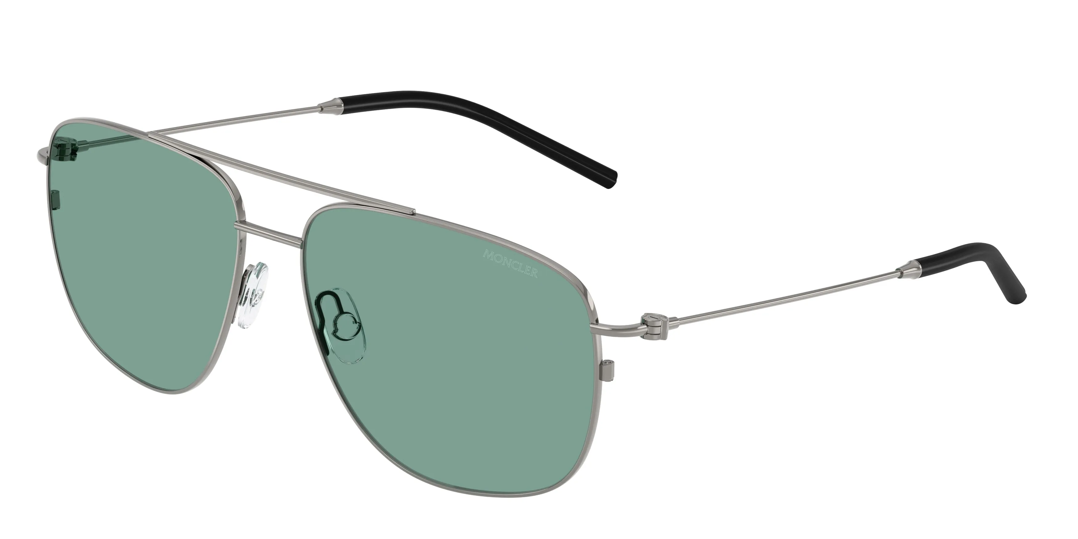 Moncler ME4004 ALUMNI 100582 Occhiali da sole Acciaio Grigio Verde Pilot Normale - immagine 1