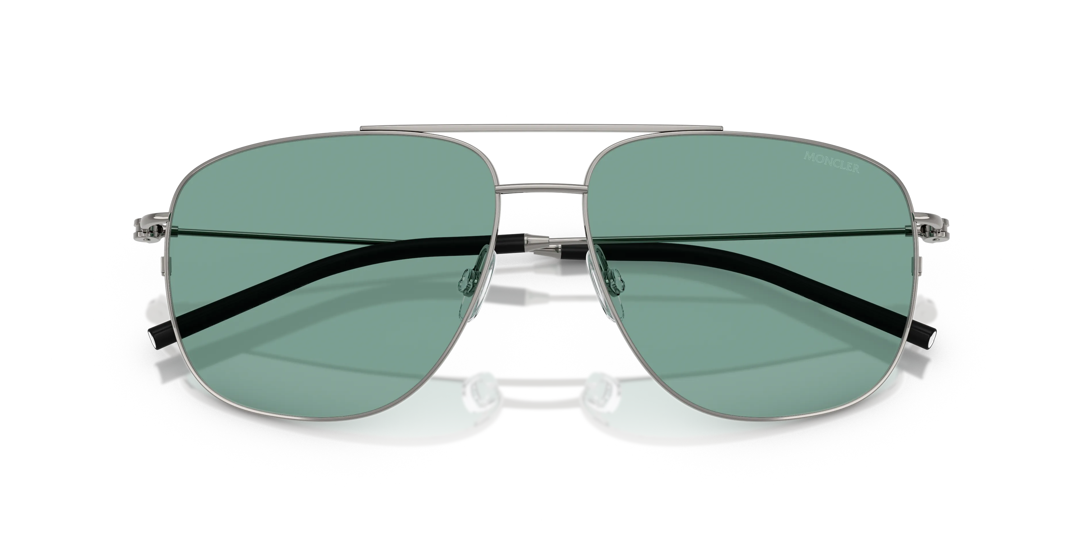 Moncler ME4004 ALUMNI 100582 Occhiali da sole Acciaio Grigio Verde Pilot Normale - immagine 2