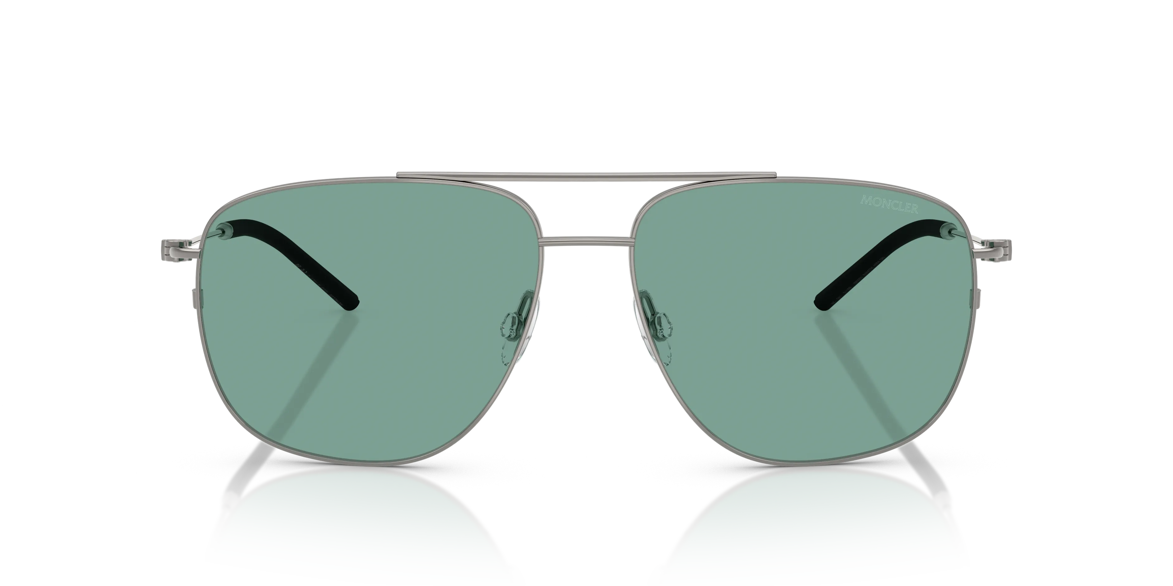 Moncler ME4004 ALUMNI 100582 Occhiali da sole Acciaio Grigio Verde Pilot Normale - immagine 3