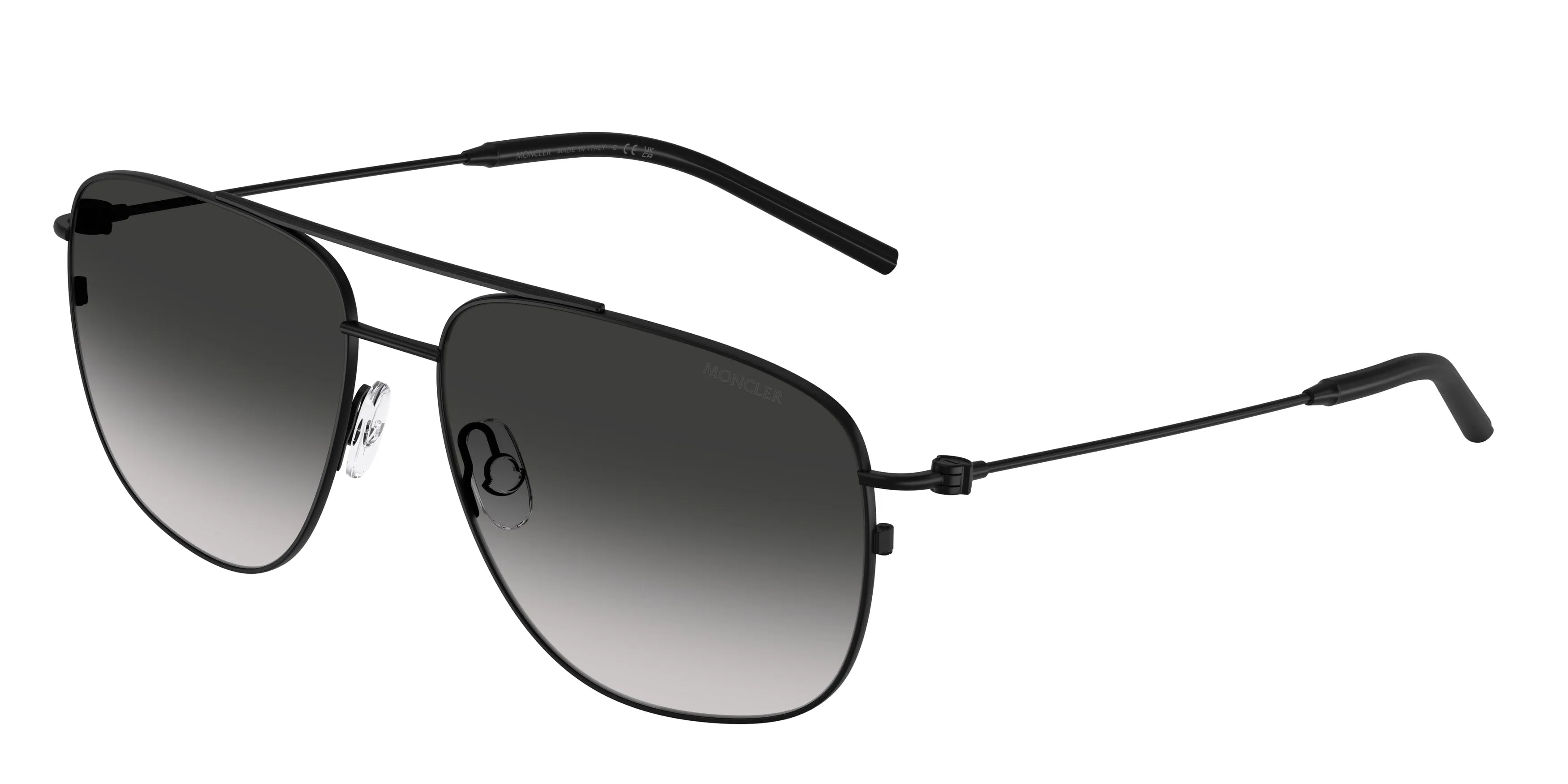 Moncler ME4004 ALUMNI 10013C Occhiali da sole Acciaio Nero Grigio Pilot Normale Sfumato - immagine 1