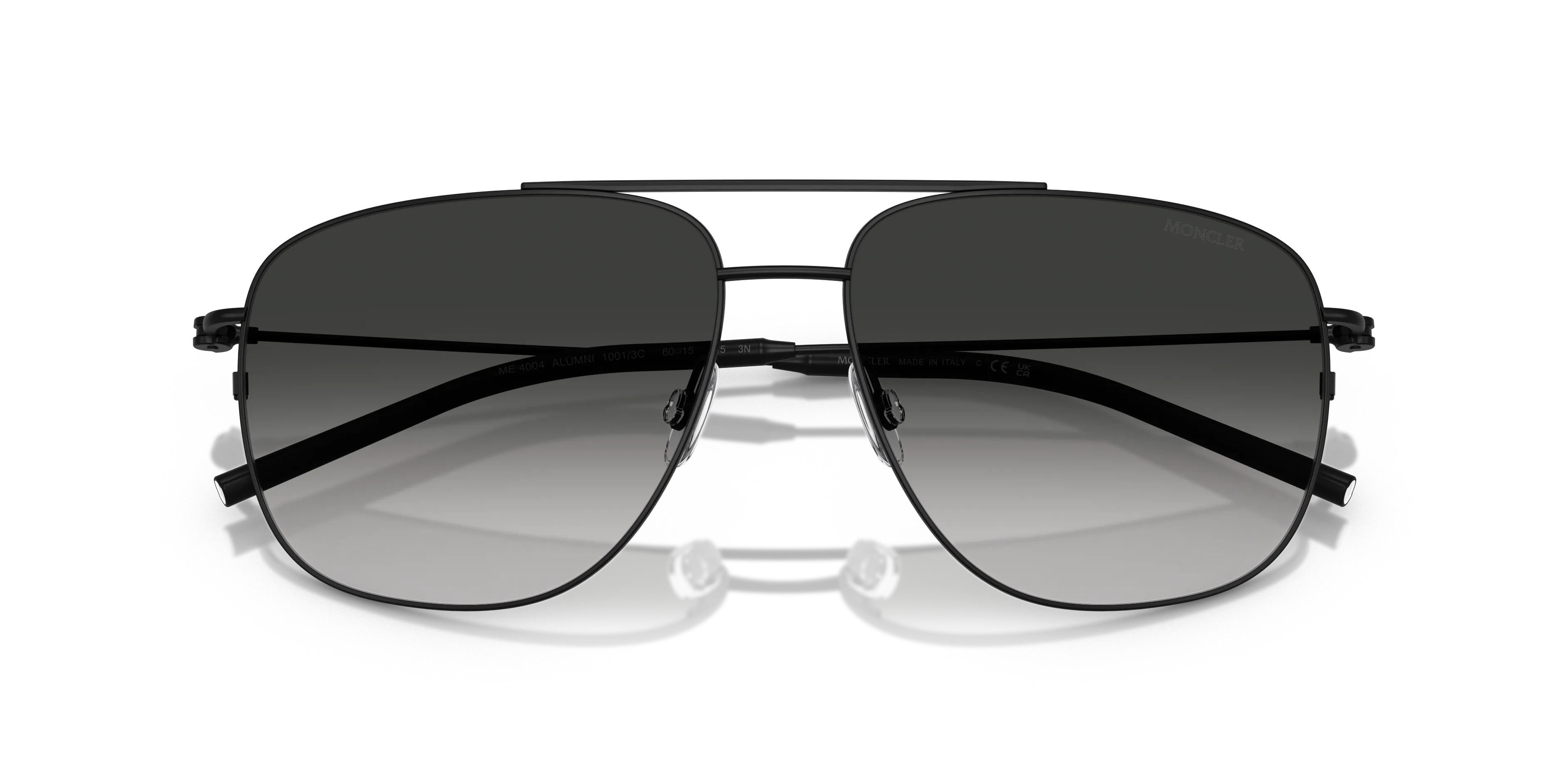 Moncler ME4004 ALUMNI 10013C Occhiali da sole Acciaio Nero Grigio Pilot Normale Sfumato - immagine 2