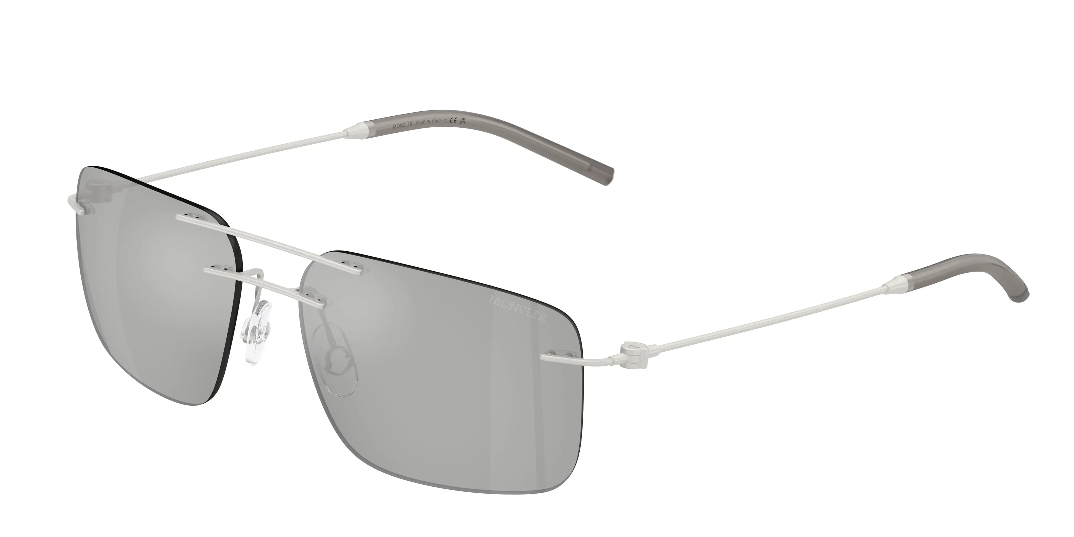 Moncler ME4003 DOPPLER 10048V Occhiali da sole Acciaio Argento Grigio Squadrata Specchiate - immagine 1