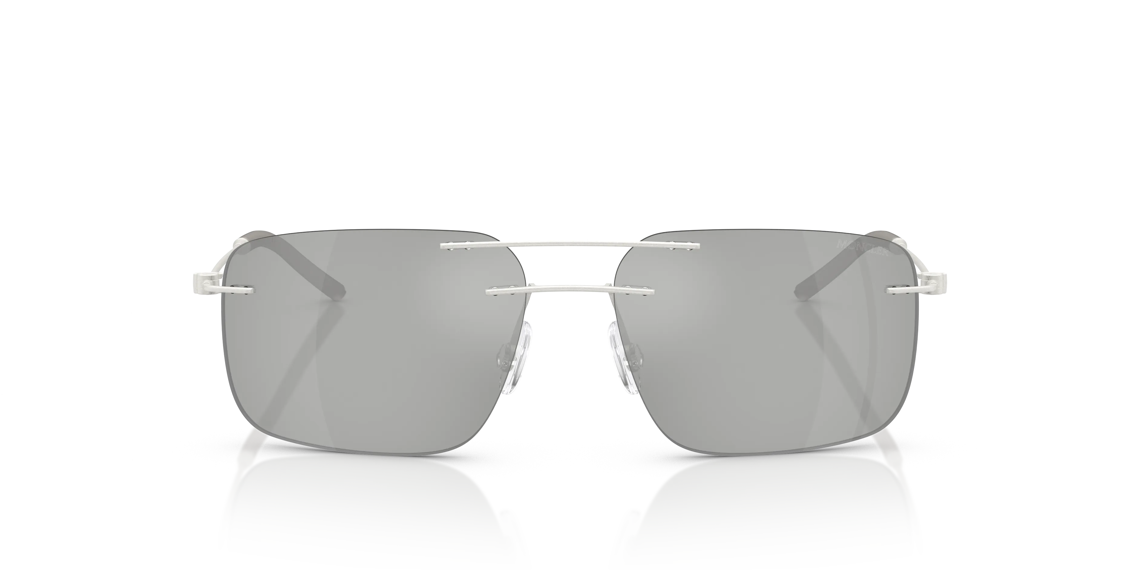 Moncler ME4003 DOPPLER 10048V Occhiali da sole Acciaio Argento Grigio Squadrata Specchiate - immagine 3